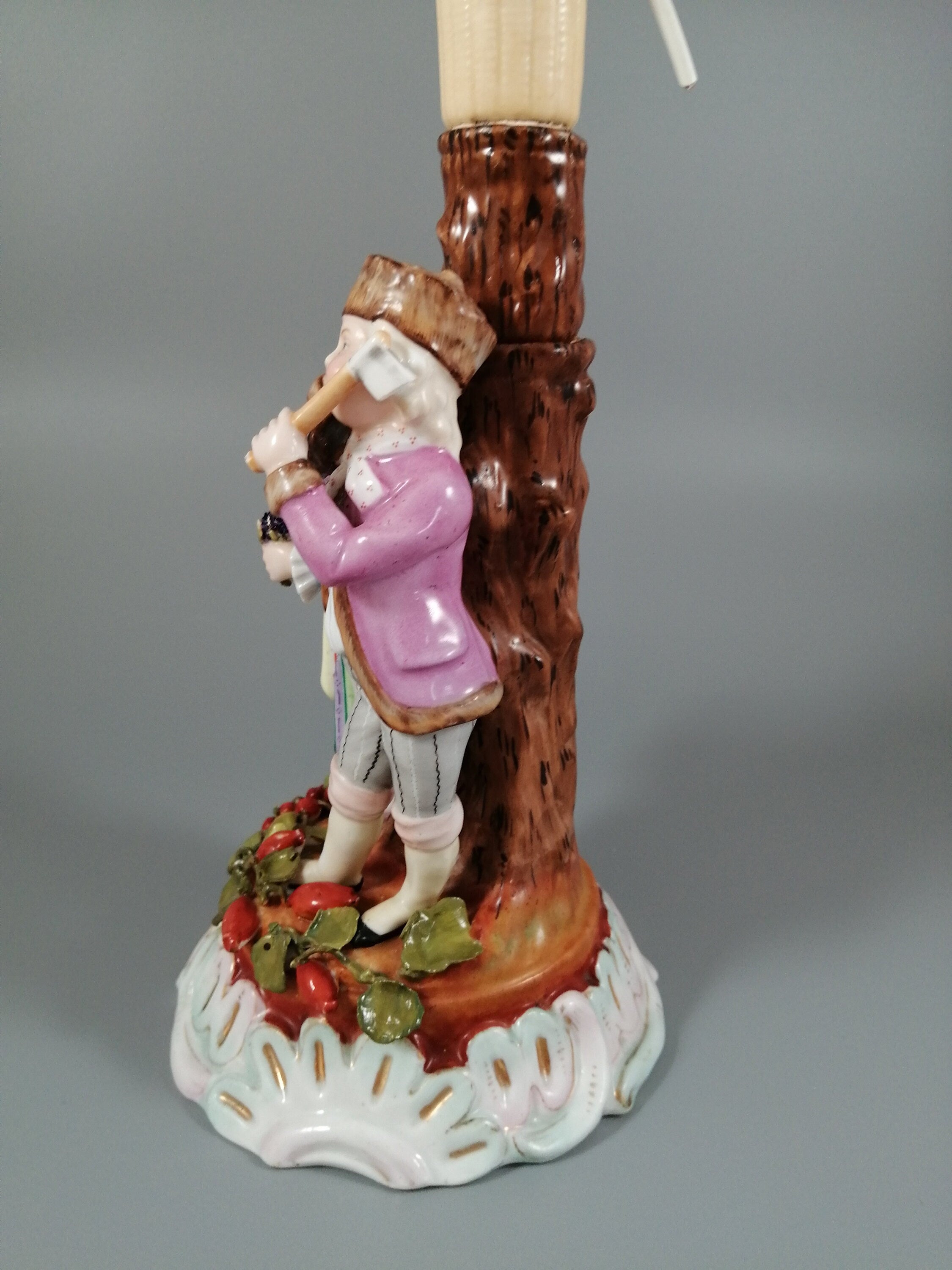 Antique Porcelain Lamp, Sitzendorf, Late 19th C.