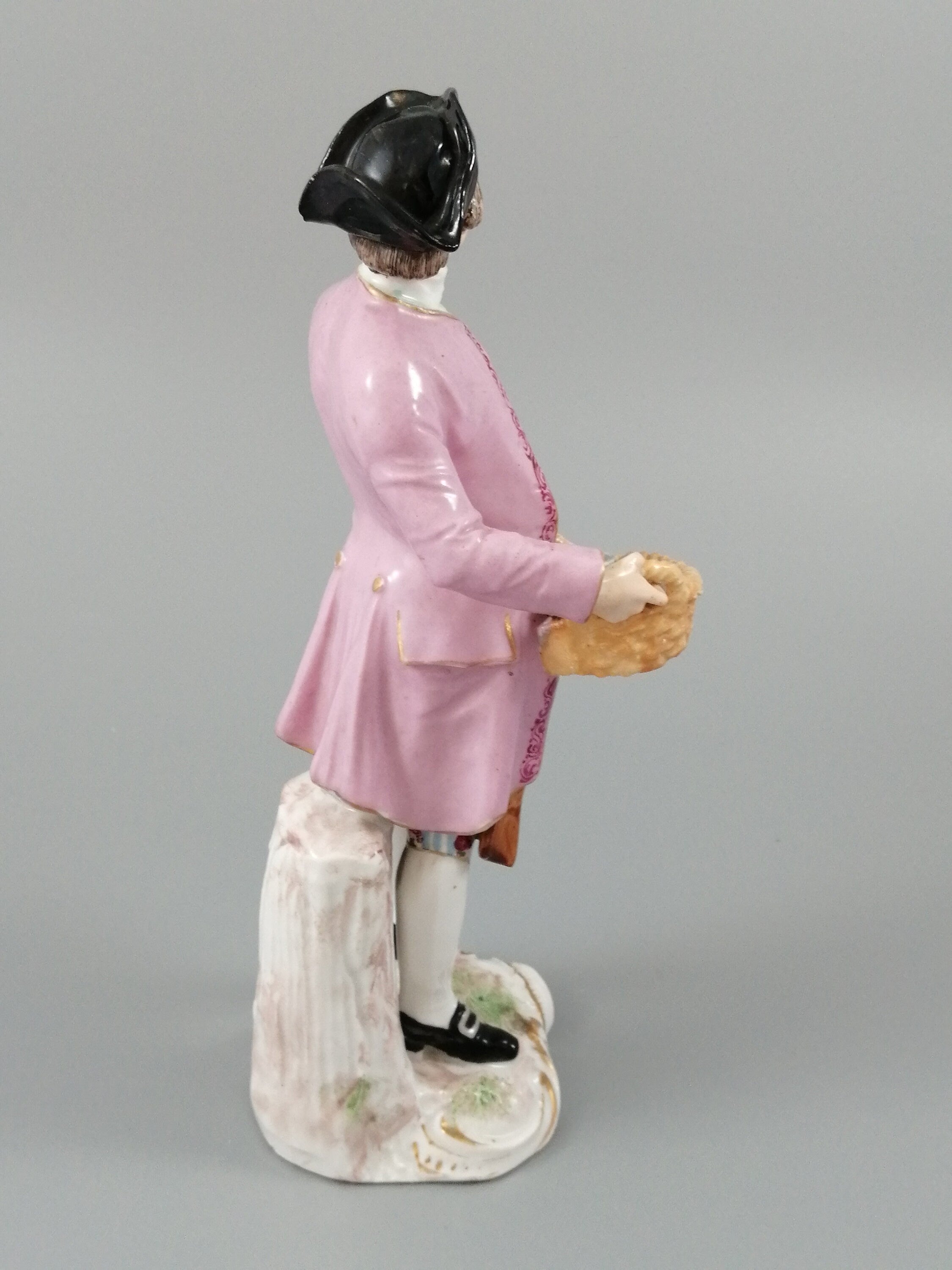 Antique Chelsea porcelain figurine, “A Spoon Seller”, c. 1758 - 1769