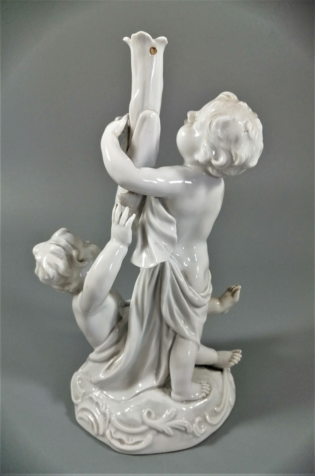 Meissen Candlestick Cherubs Dolphins Kaendler Models 1145