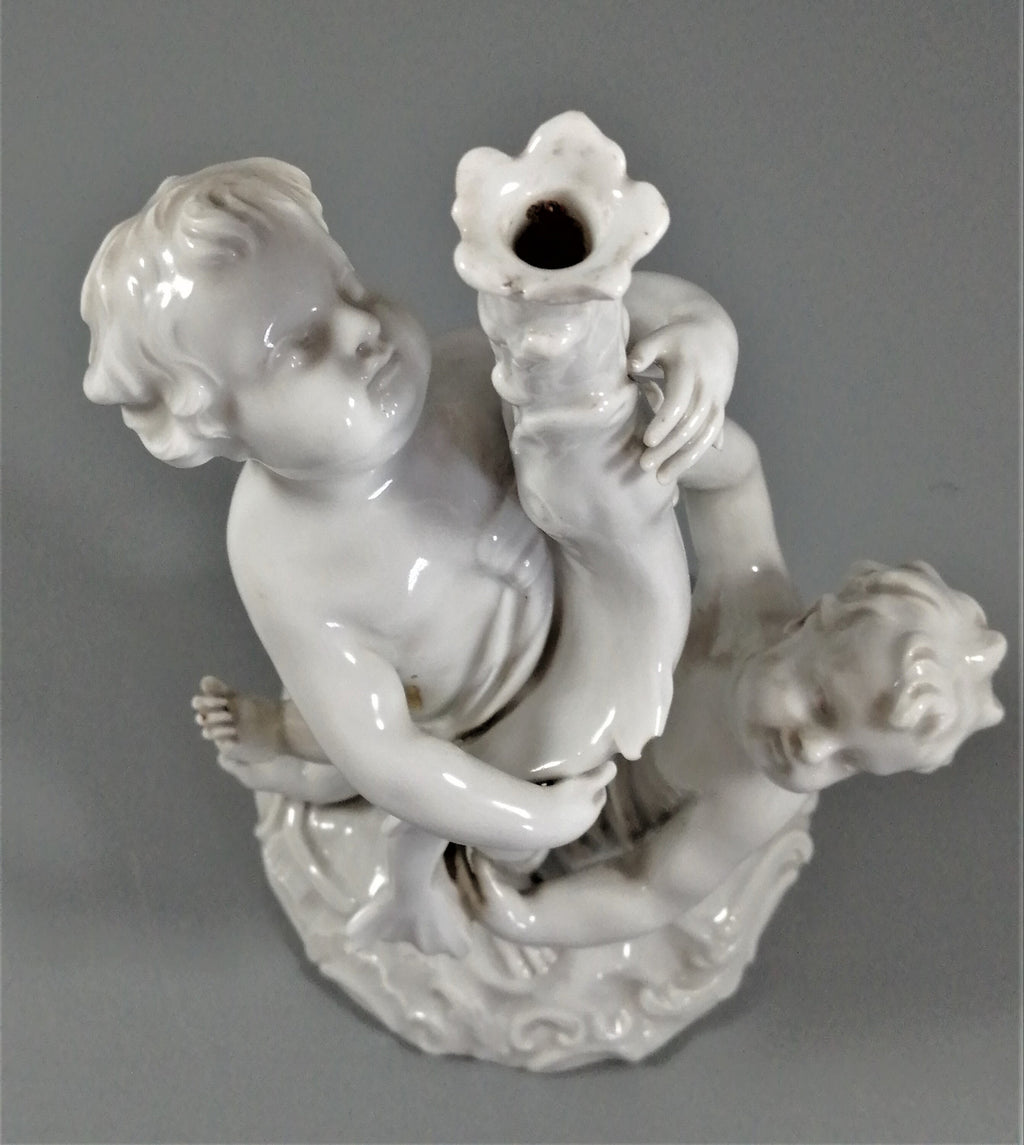 Meissen Candlestick Cherubs Dolphins Kaendler Models 1145