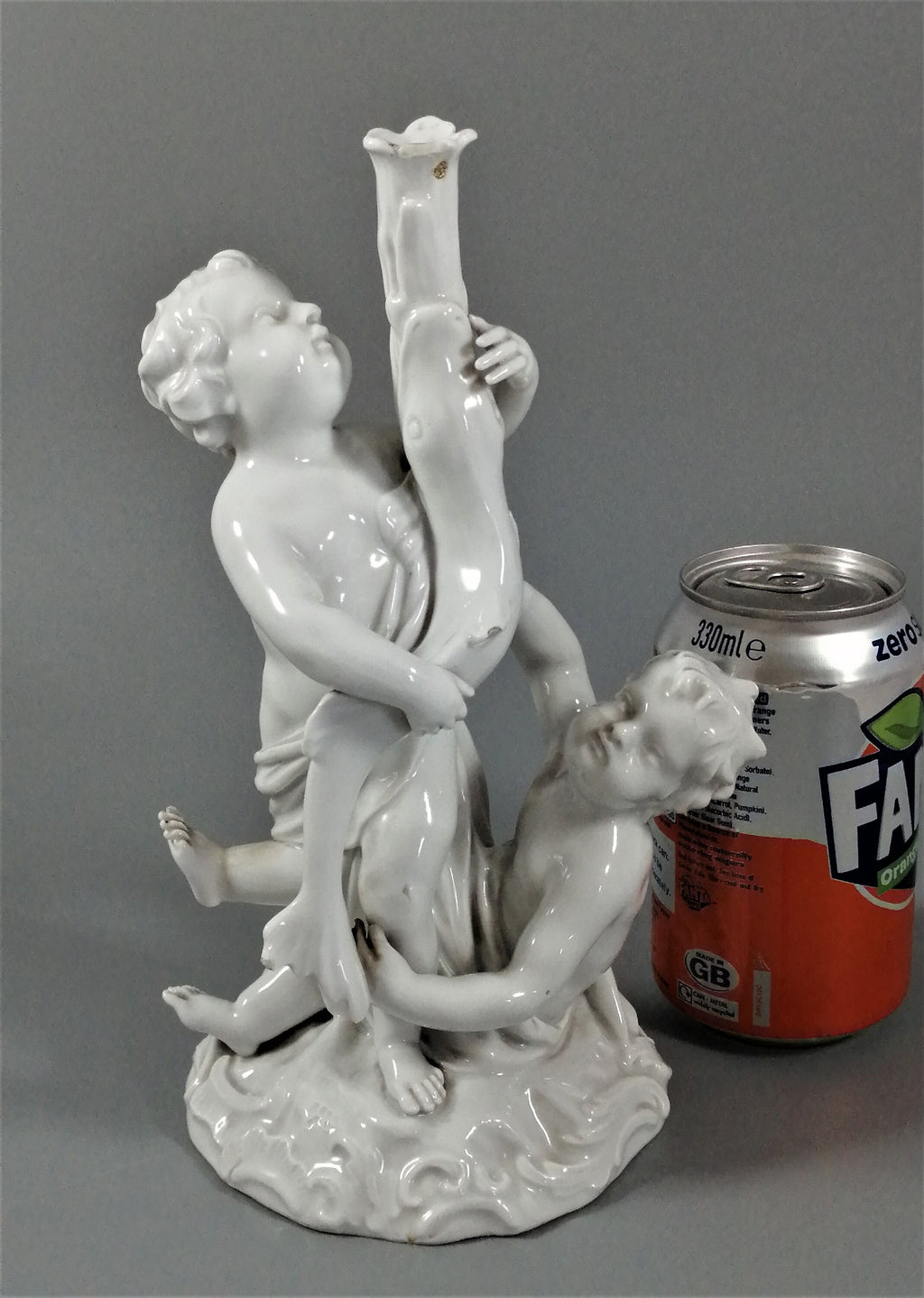 Meissen Candlestick Cherubs Dolphins Kaendler Models 1145