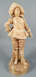 A Robinson and Leadbeater ivory parian ware figure of a musketeer