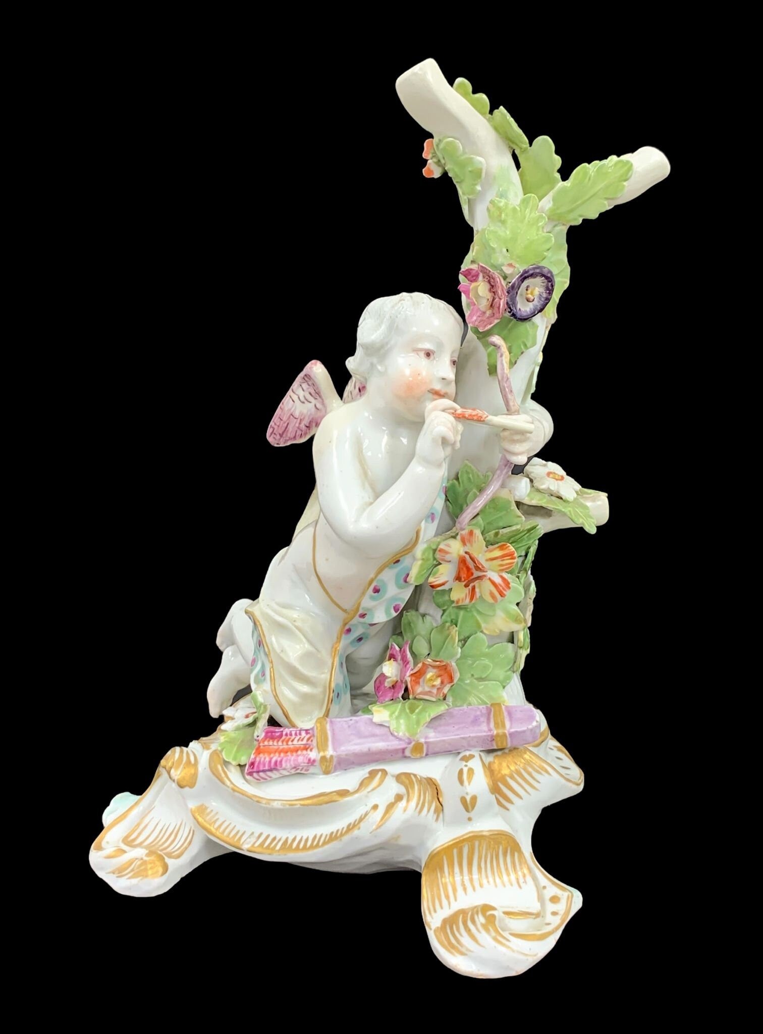 Chelsea Derby Figure of Cupid Kneeling by Tree, c. 1770