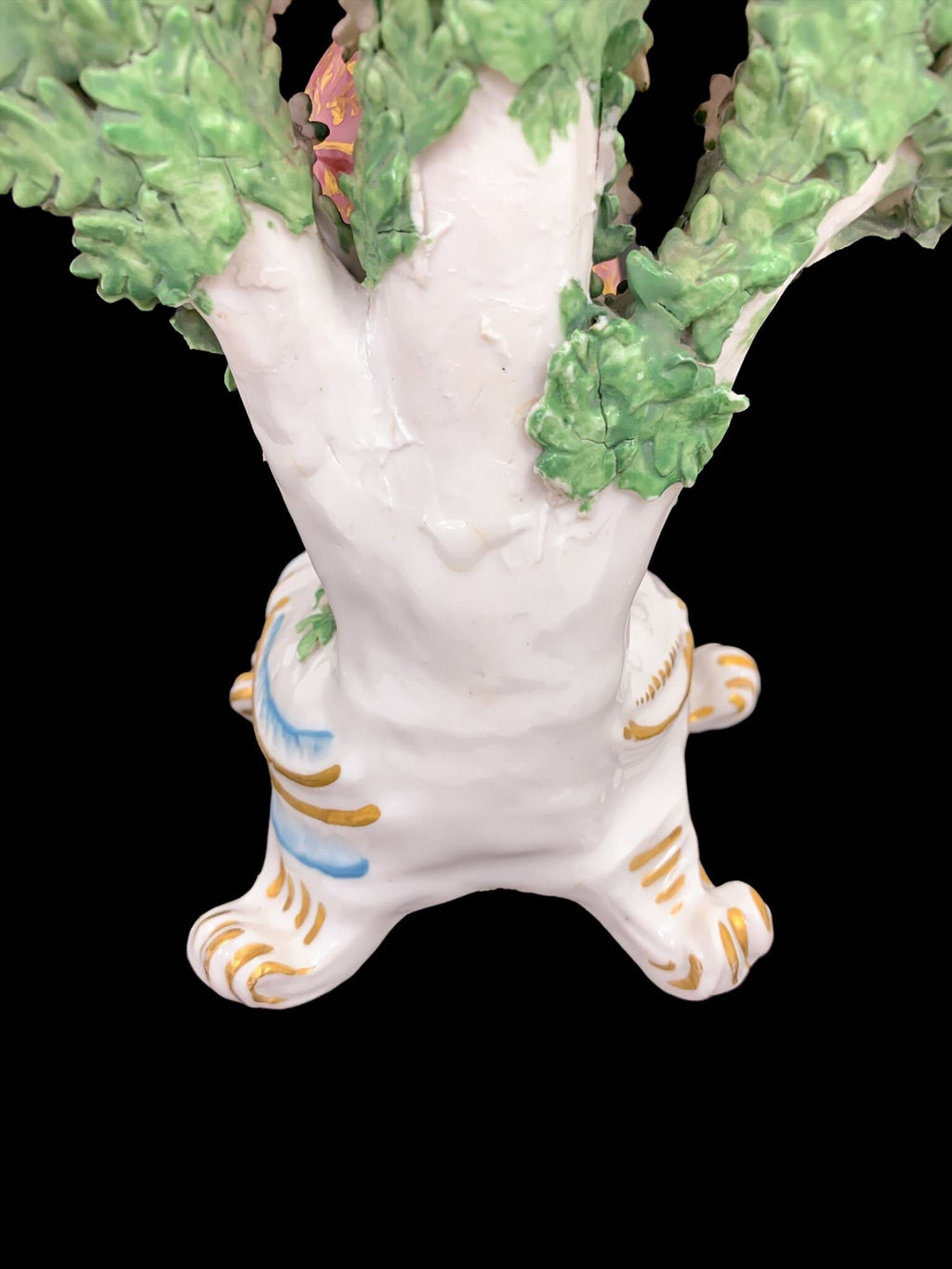 A pair of 18th century Chelsea – Derby bocage porcelain figurines.