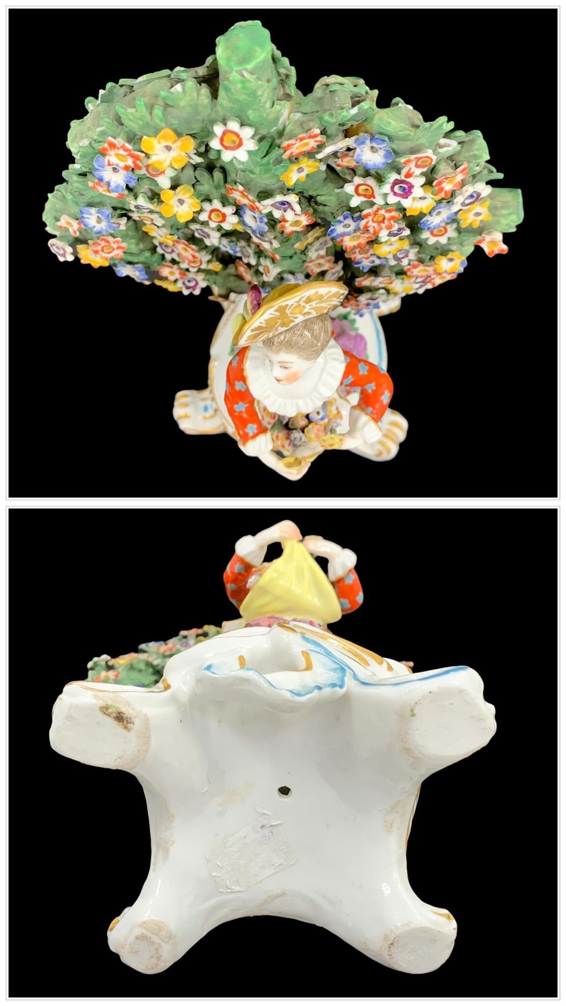 A pair of 18th century Chelsea – Derby bocage porcelain figurines.
