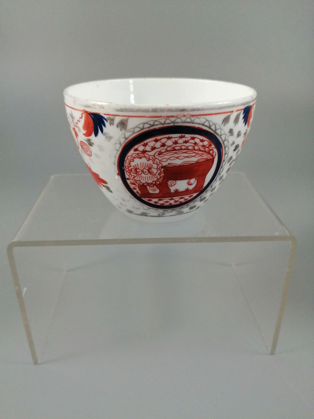Rare pattern Crazy Cow, silver lustre teacup and saucer