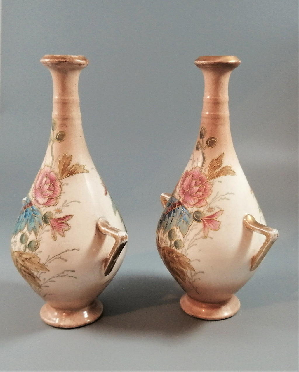 Pair of Royal Bonn Vases by Franz Anton Mehlem, c1890, signed