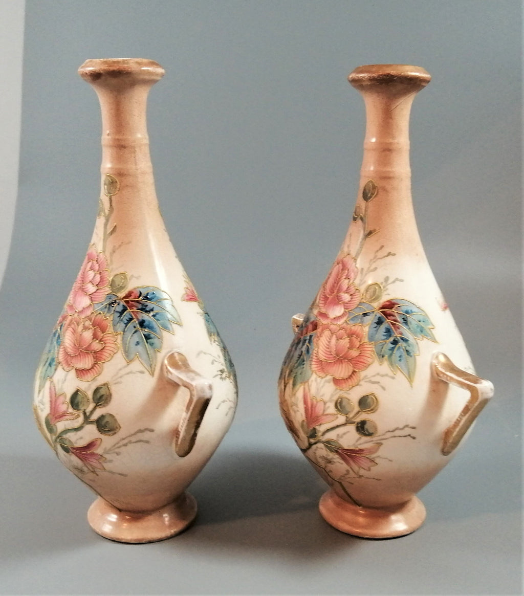 Pair of Royal Bonn Vases by Franz Anton Mehlem, c1890, signed