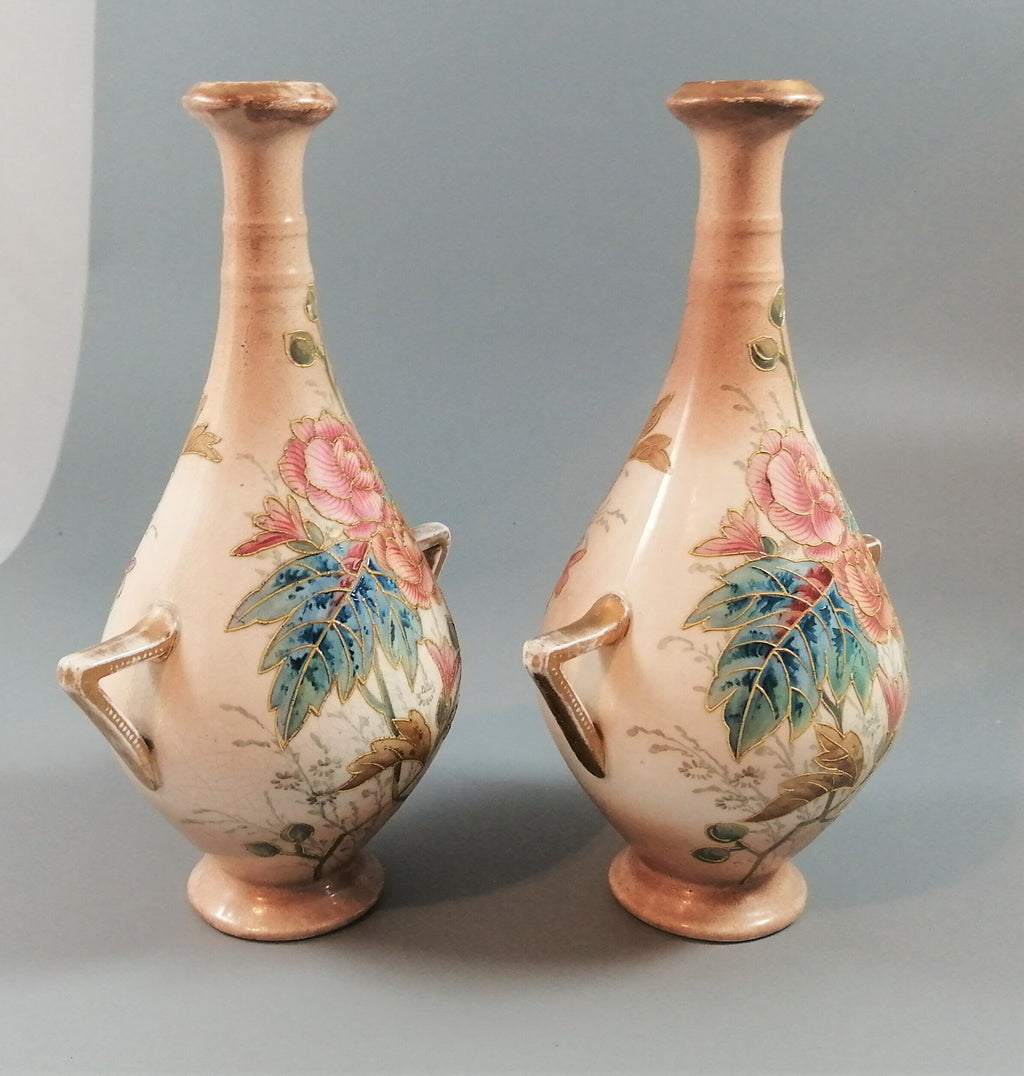 Pair of Royal Bonn Vases by Franz Anton Mehlem, c1890, signed