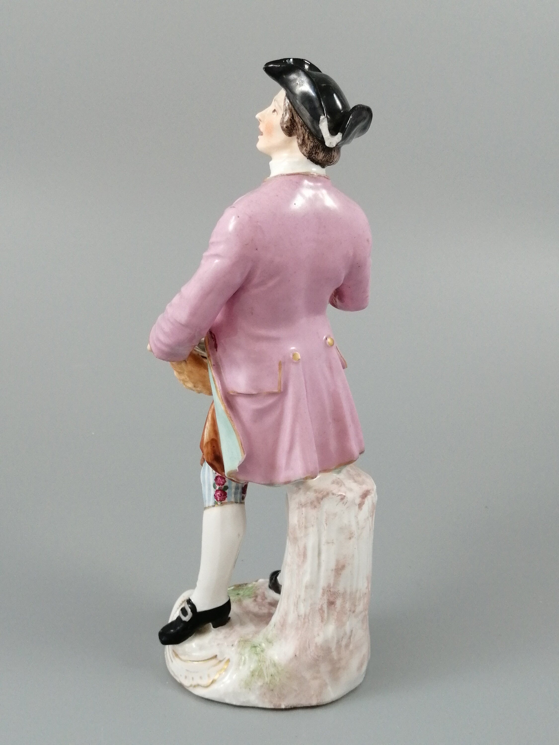 Antique Chelsea porcelain figurine, “A Spoon Seller”, c. 1758 - 1769