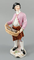 Antique Chelsea porcelain figurine, “A Spoon Seller”, c. 1758 - 1769