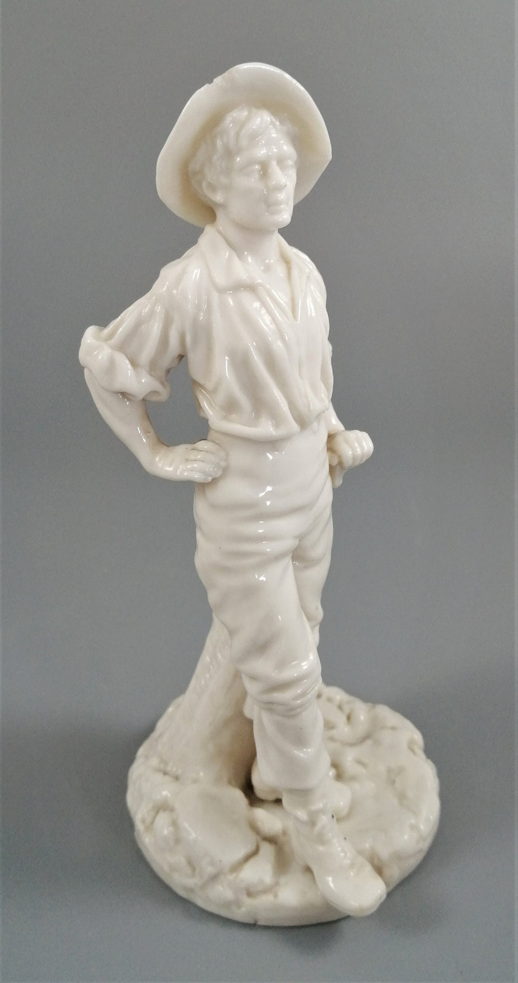 Rare Royal Worcester white glazed figurine of Labourer, c. 1870