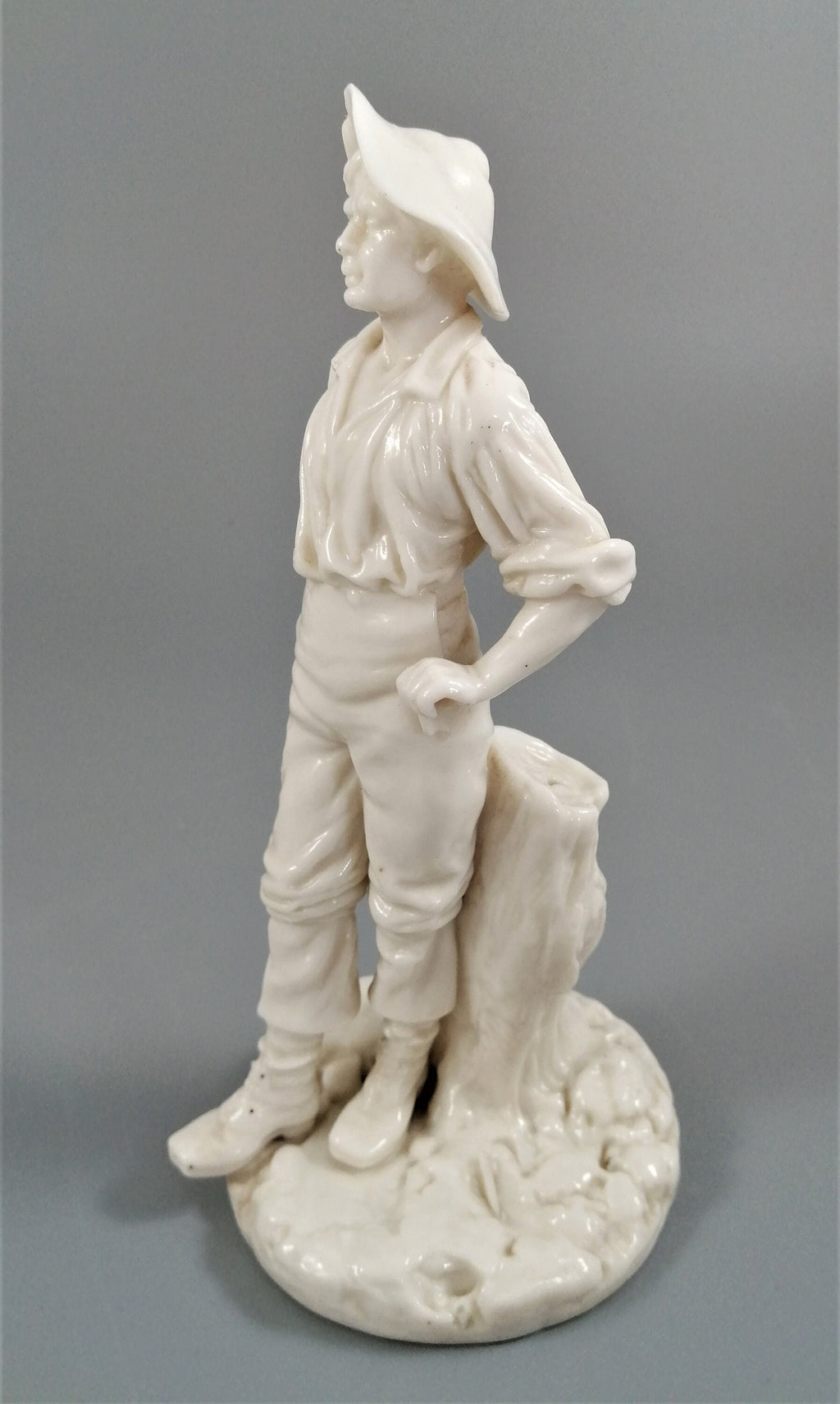 Rare Royal Worcester white glazed figurine of Labourer, c. 1870