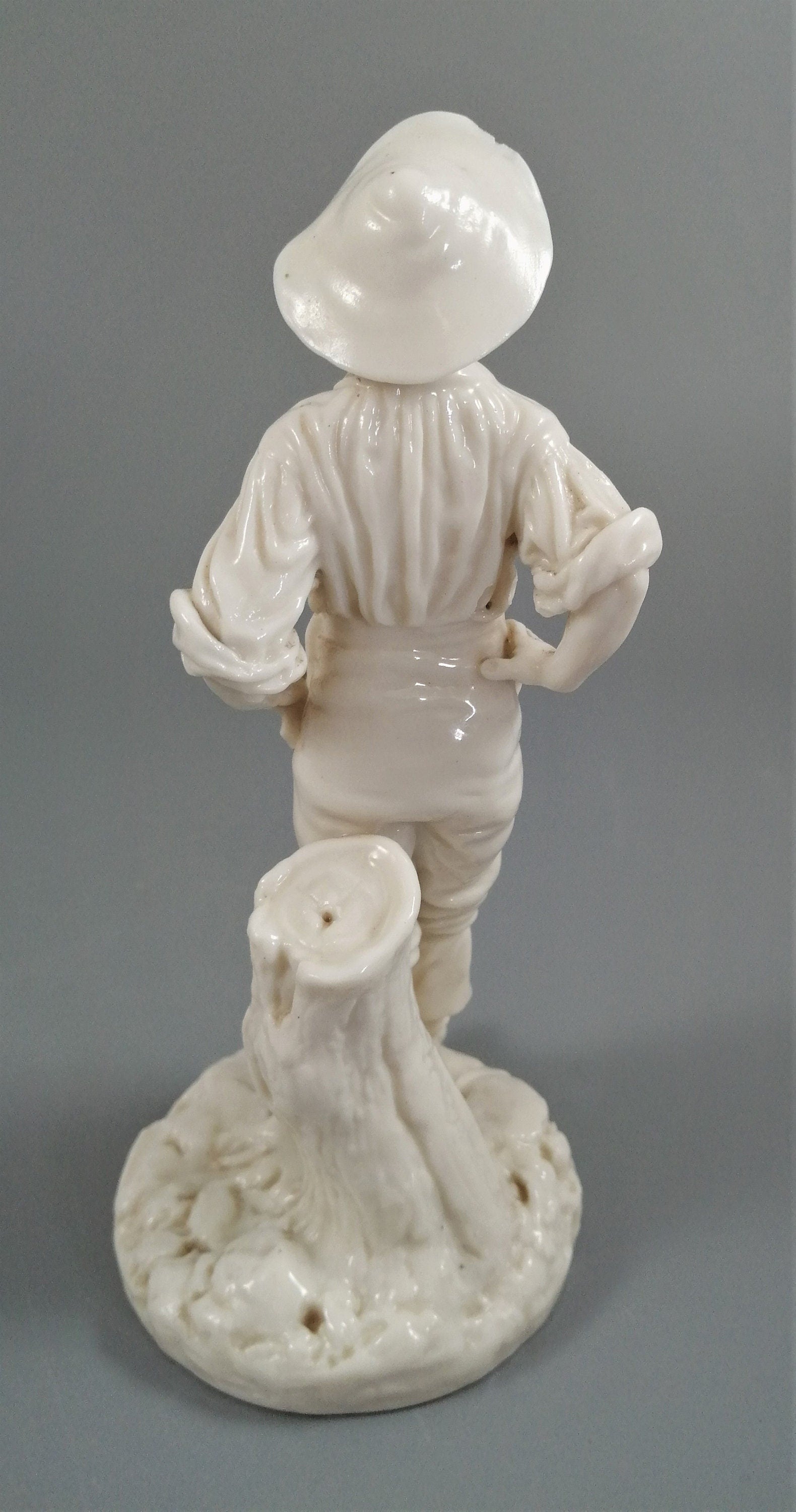 Rare Royal Worcester white glazed figurine of Labourer, c. 1870