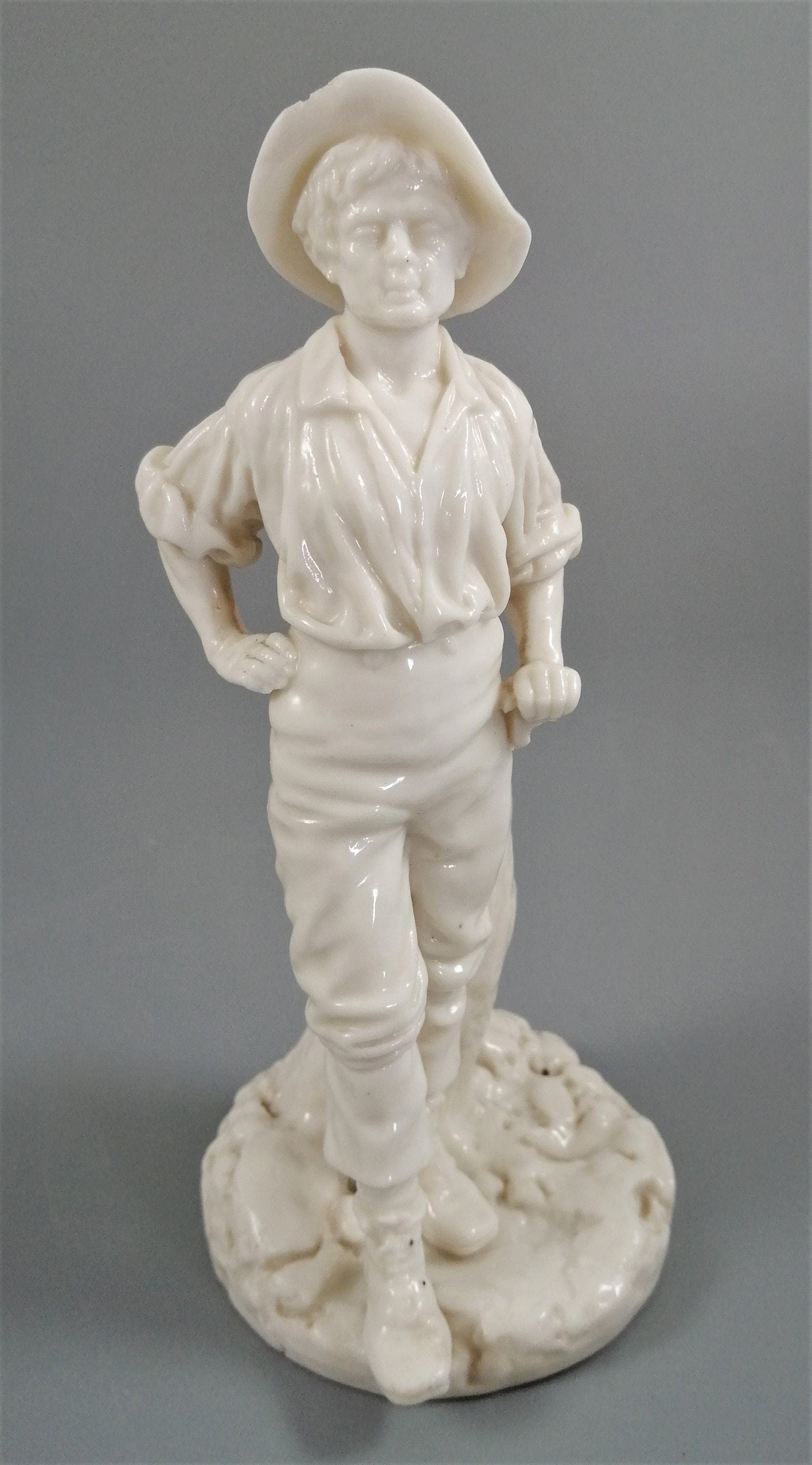 Rare Royal Worcester white glazed figurine of Labourer, c. 1870