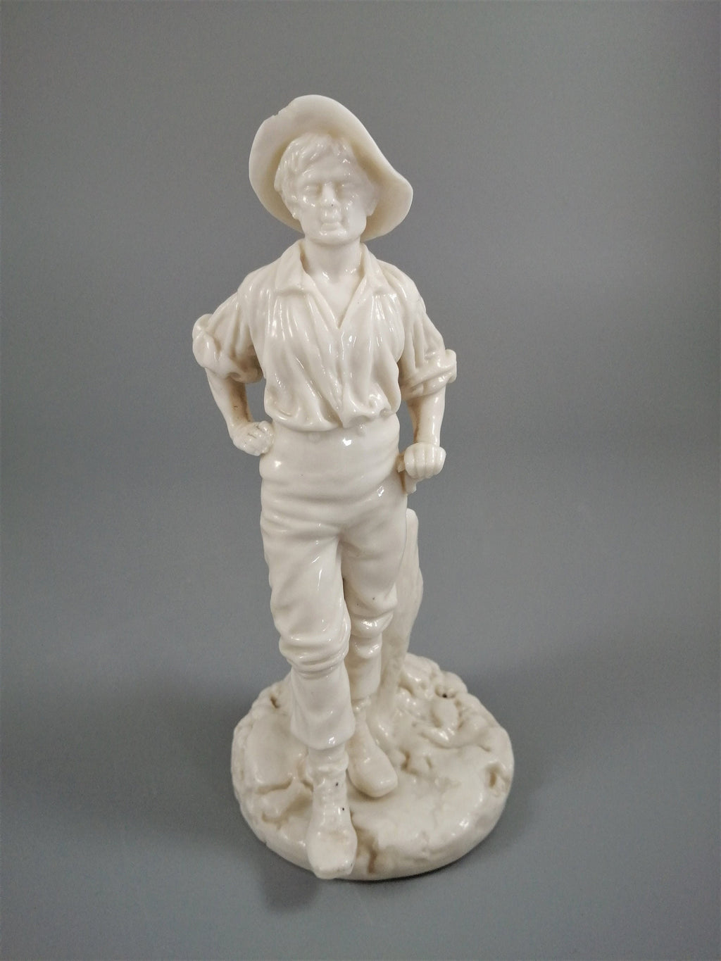 Rare Royal Worcester white glazed figurine of Labourer, c. 1870