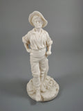 Rare Royal Worcester white glazed figurine of Labourer, c. 1870