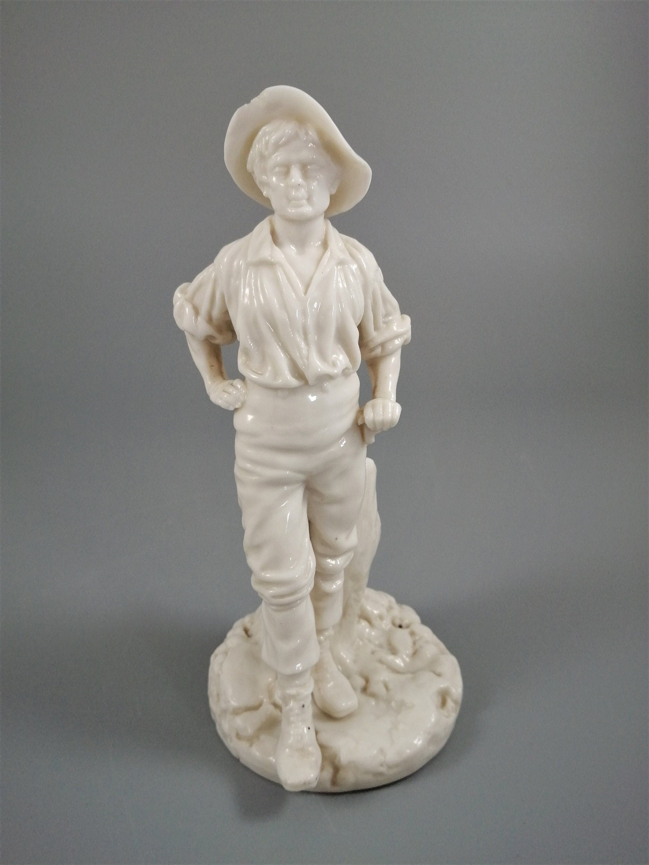 Rare Royal Worcester white glazed figurine of Labourer, c. 1870