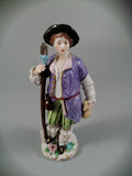 Vintage porcelain figurine of a traveller, Sitzendorf