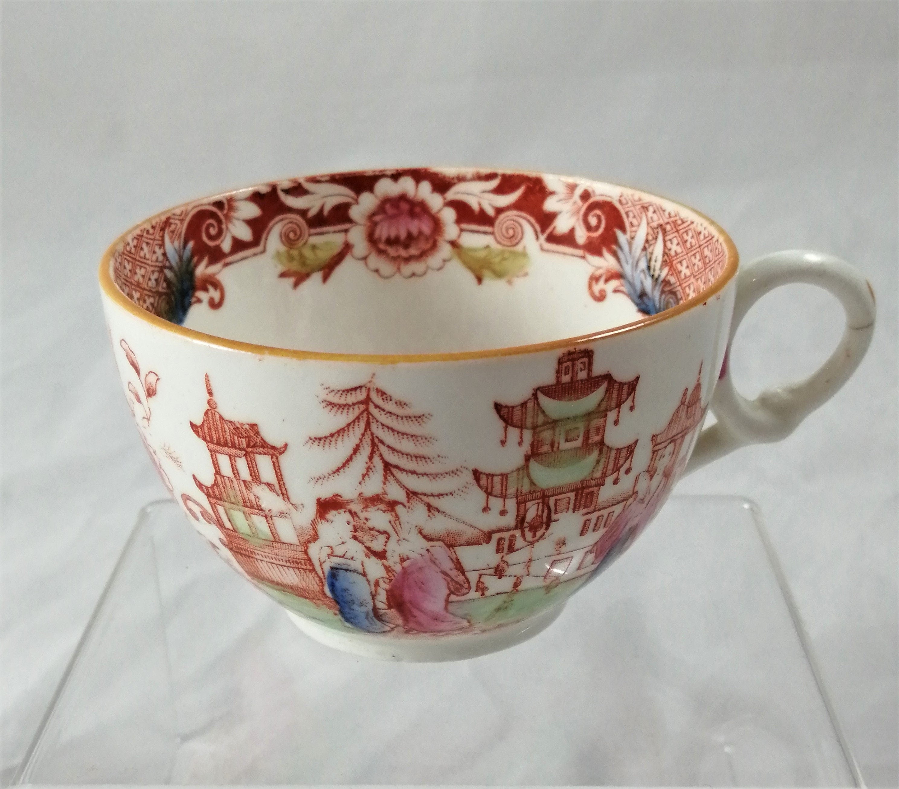 Antique chinoiserie set, tea cup,saucer and dessert plate,Williamson & Sons