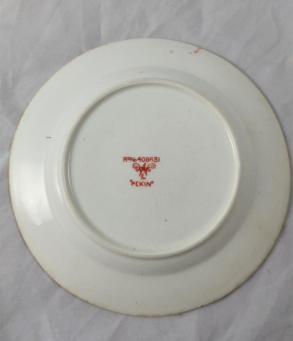 Antique chinoiserie set, tea cup,saucer and dessert plate,Williamson & Sons