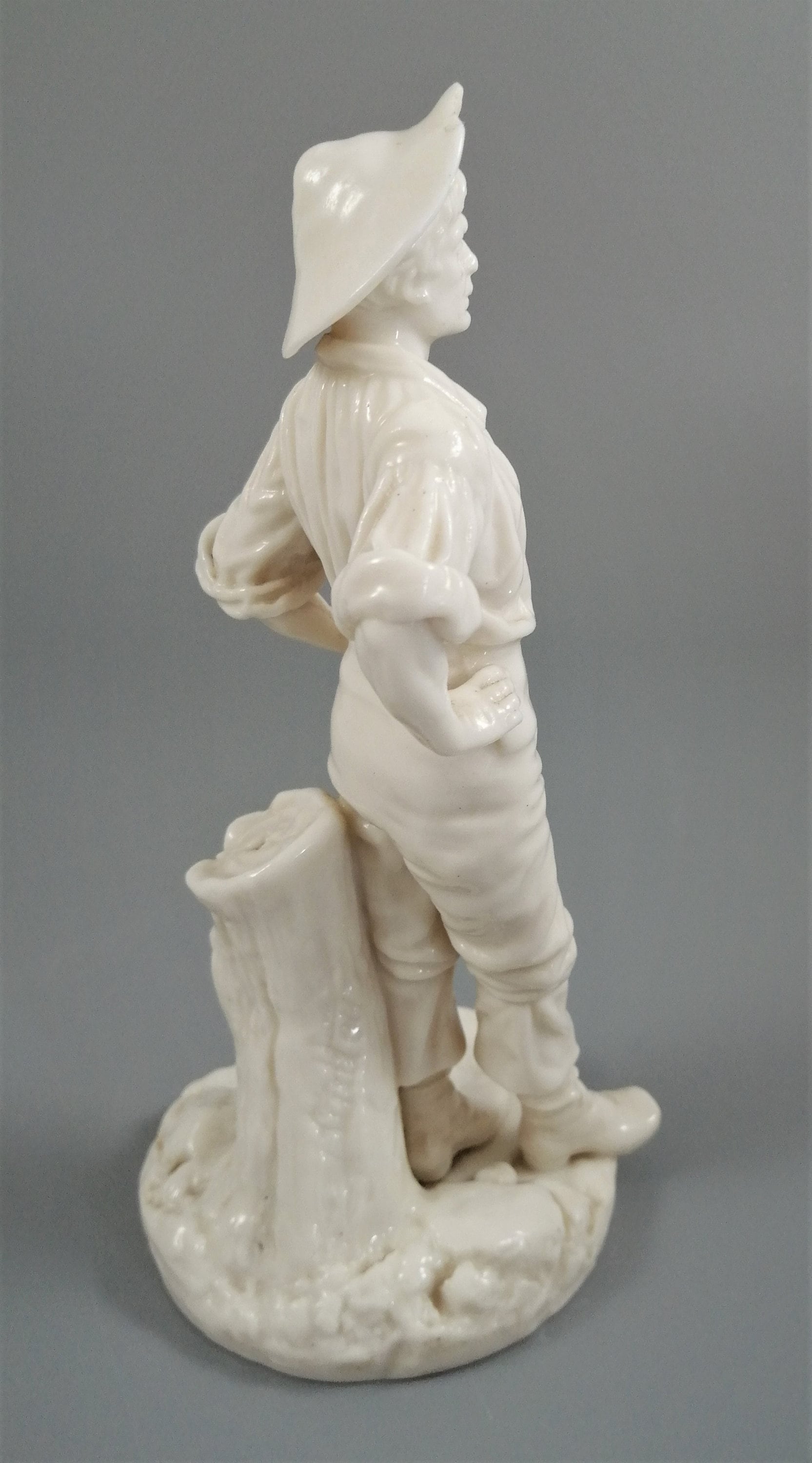 Rare Royal Worcester white glazed figurine of Labourer, c. 1870
