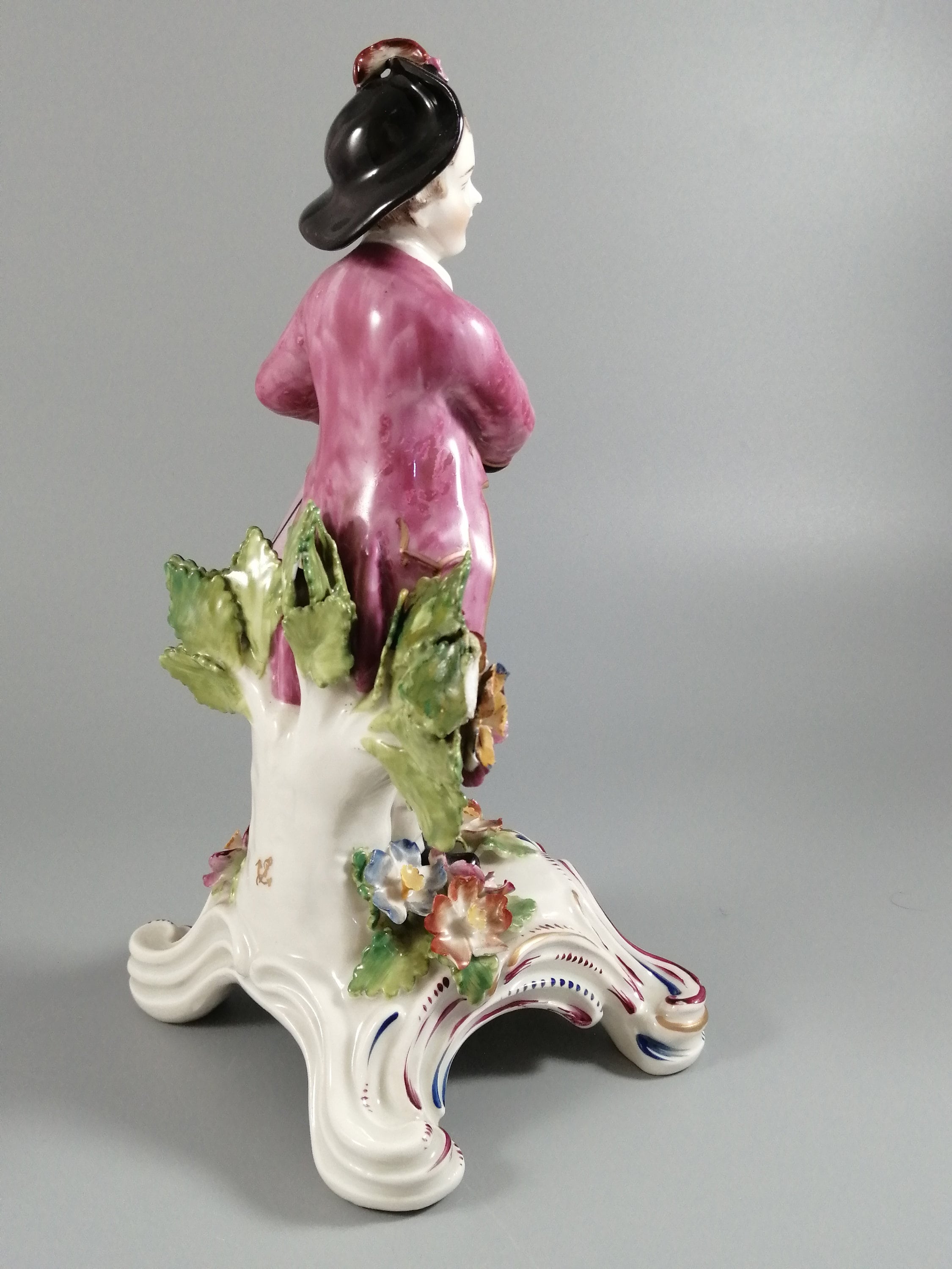 Rare Bow Porcelain Boy Drummer Figurine: English Pastel Decor, c. 1744