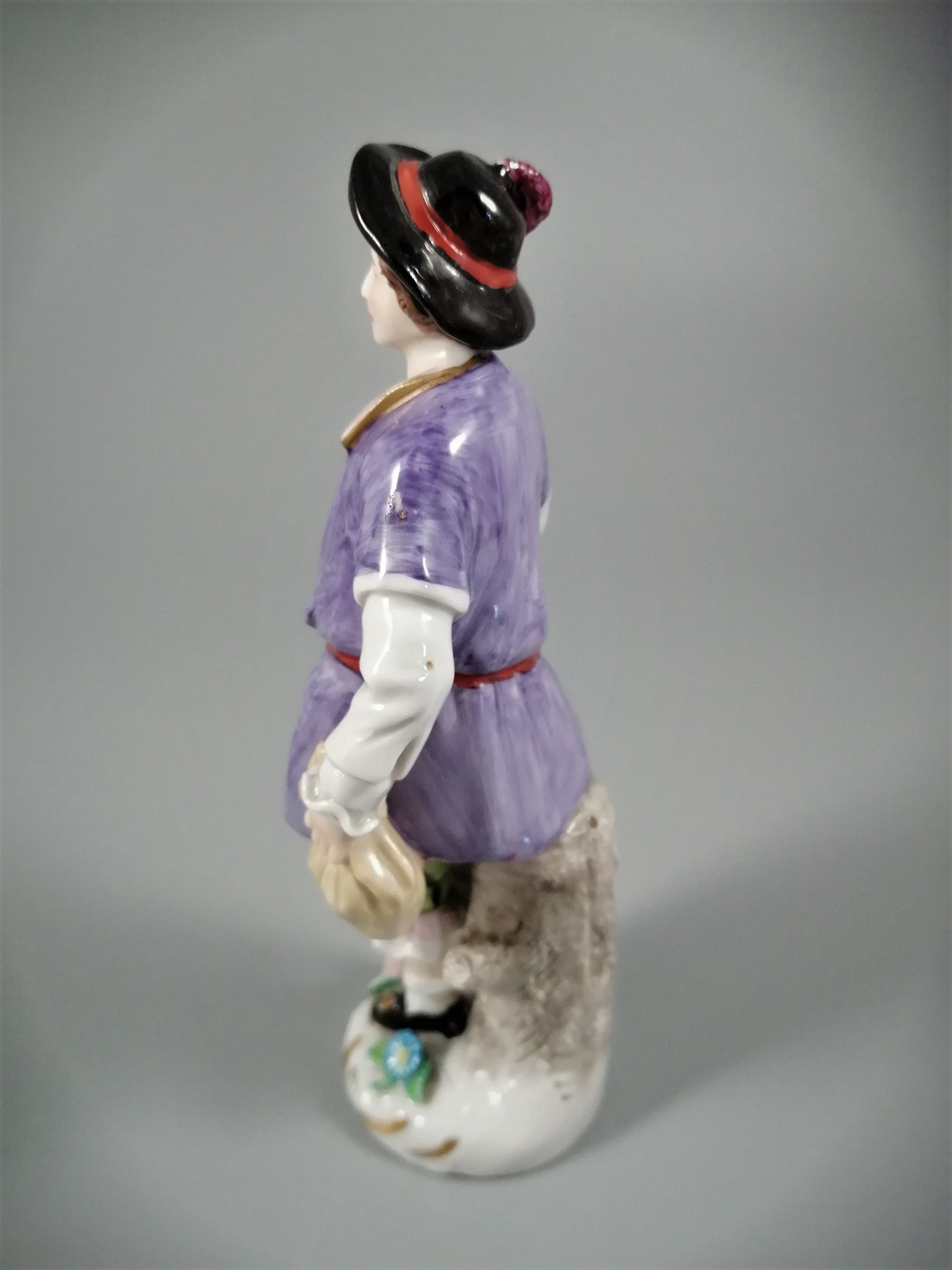 Vintage porcelain figurine of a traveller, Sitzendorf