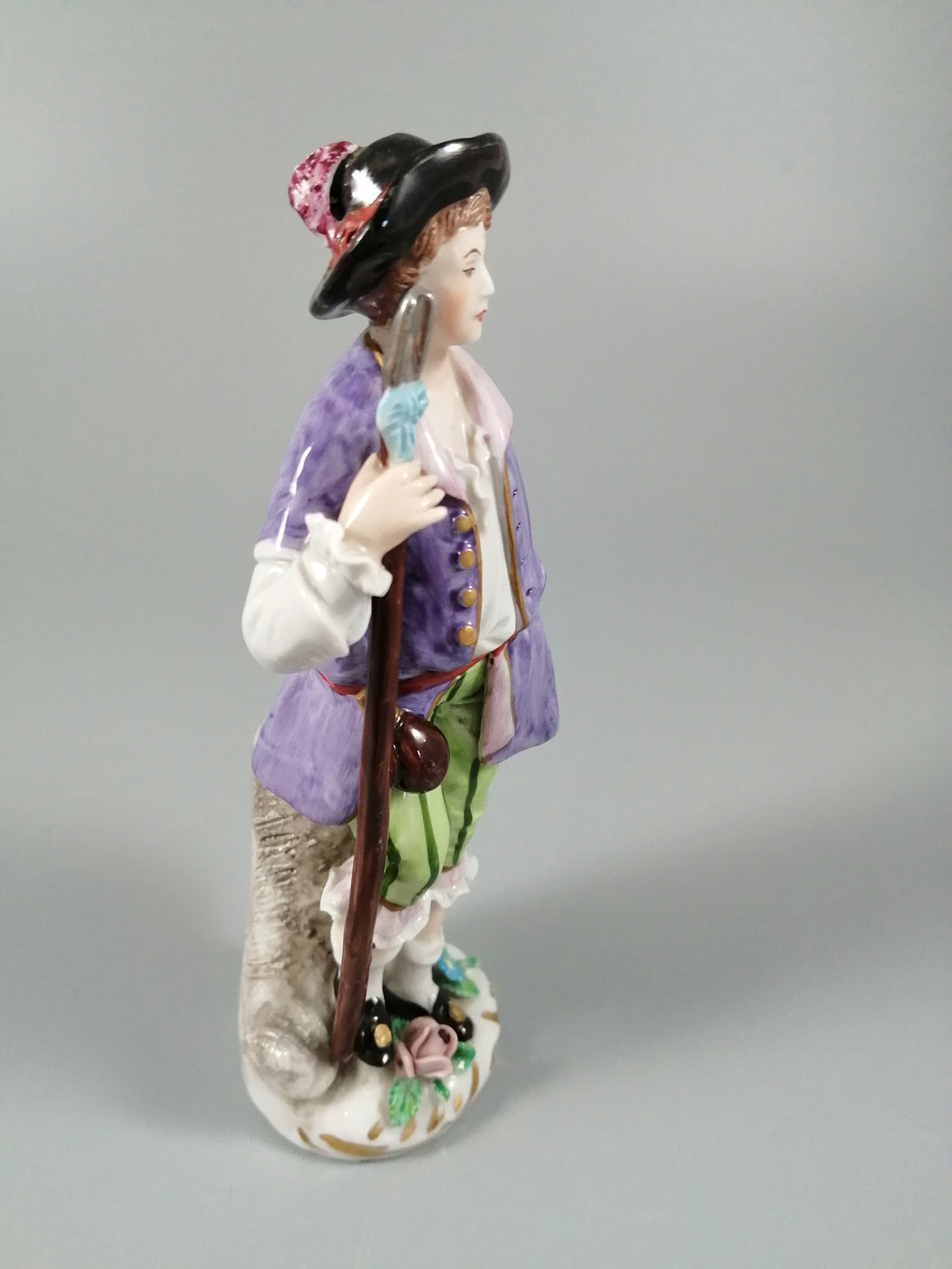 Vintage porcelain figurine of a traveller, Sitzendorf
