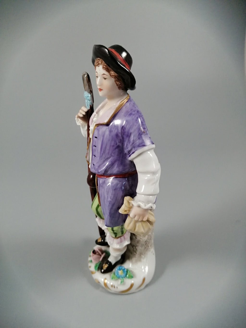 Vintage porcelain figurine of a traveller, Sitzendorf