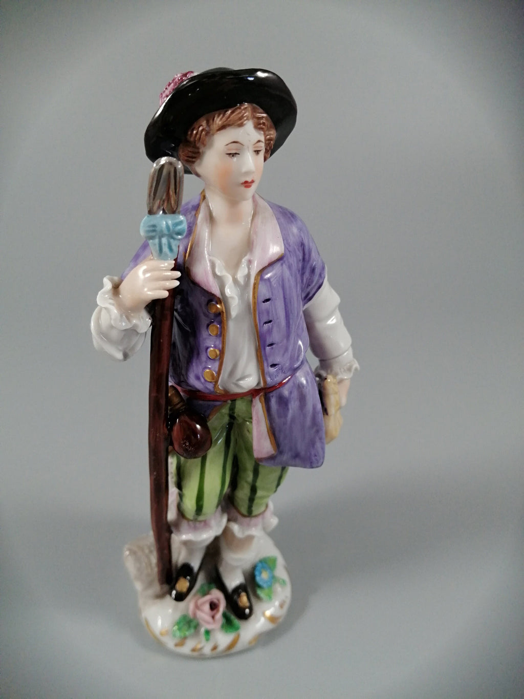 Vintage porcelain figurine of a traveller, Sitzendorf