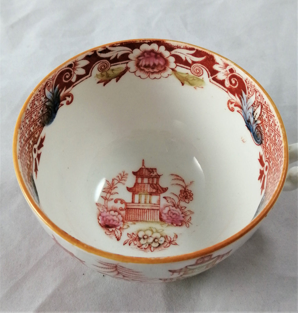 Antique chinoiserie set, tea cup,saucer and dessert plate,Williamson & Sons
