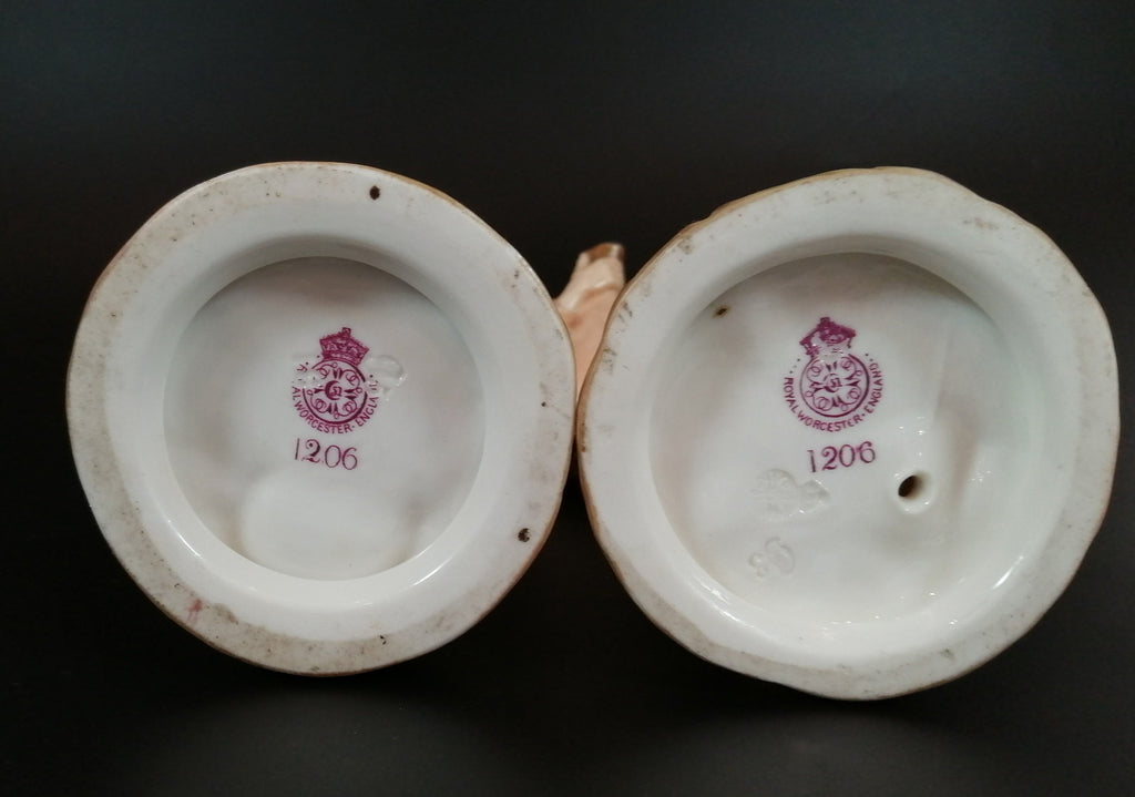 Royal Worcester porcelain pair figurines Eastern Water Carriers, James Hadley,1896