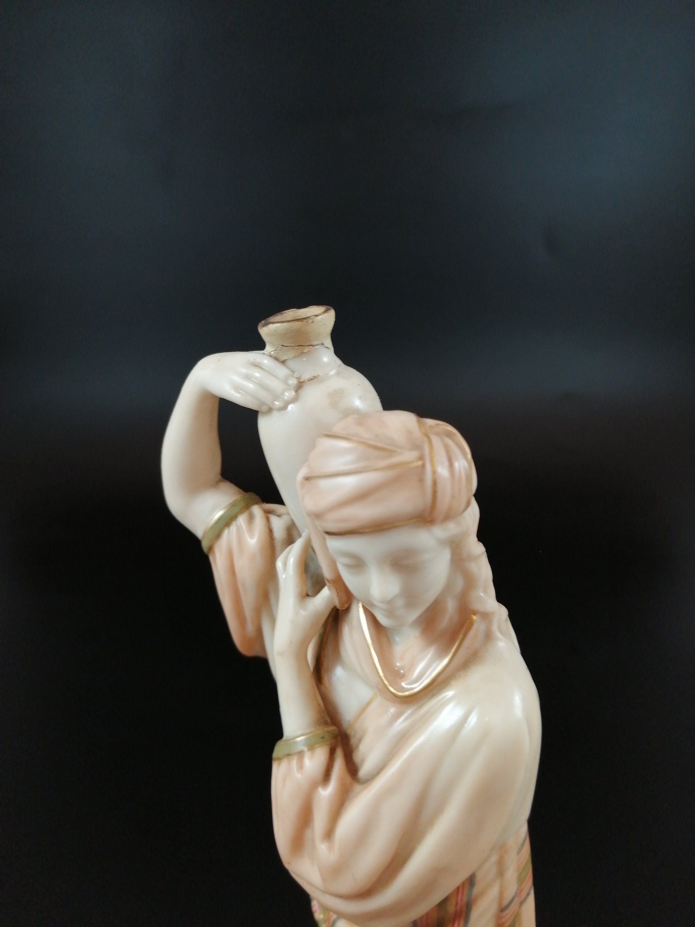 Royal Worcester porcelain pair figurines Eastern Water Carriers, James Hadley,1896
