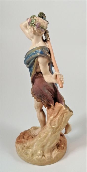James Hadley - Royal Worcester - Figurine, Satyr with Staff, Pattern 1440 - Porcelain
