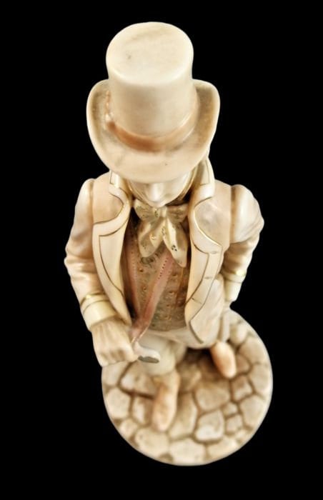 Royal Worcester figurine of a gentleman by James Hadley, Regency era, porcelain