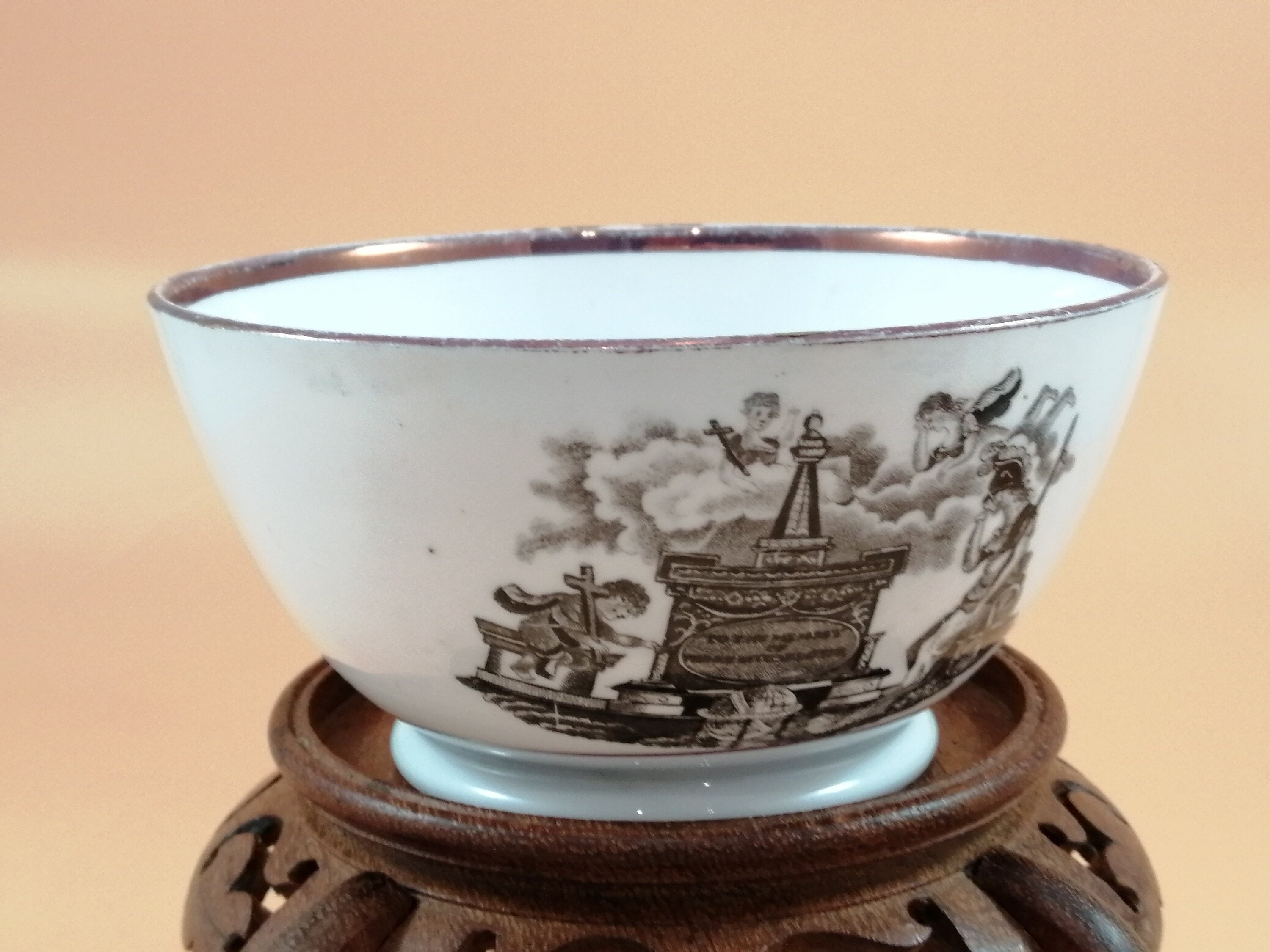 Rare 1817 Princess Charlotte Memorial Bowl: Antique Staffordshire Lustreware