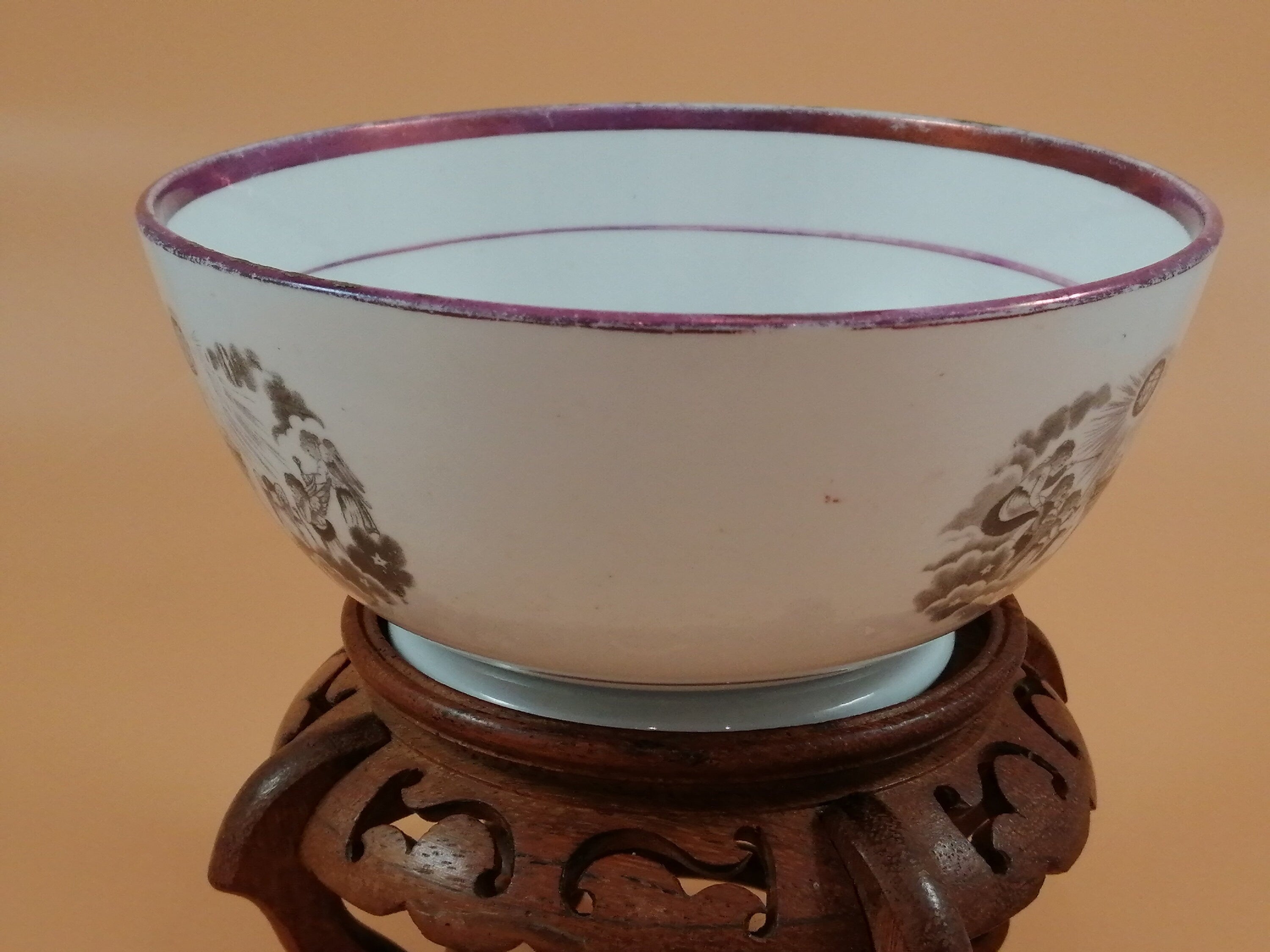 Rare 1817 Princess Charlotte Memorial Tea Bowl: Antique Staffordshire Lustreware