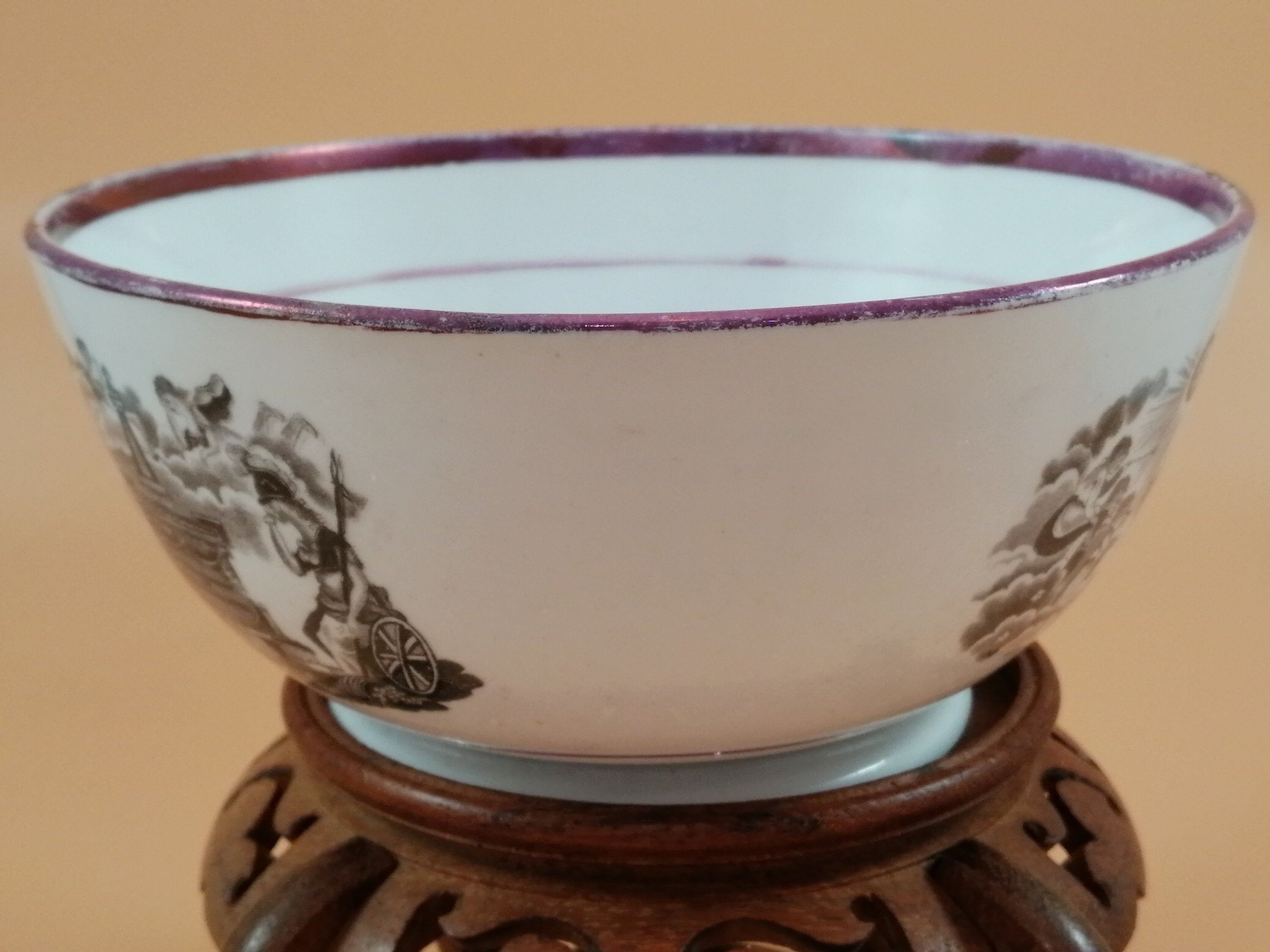 Rare 1817 Princess Charlotte Memorial Tea Bowl: Antique Staffordshire Lustreware