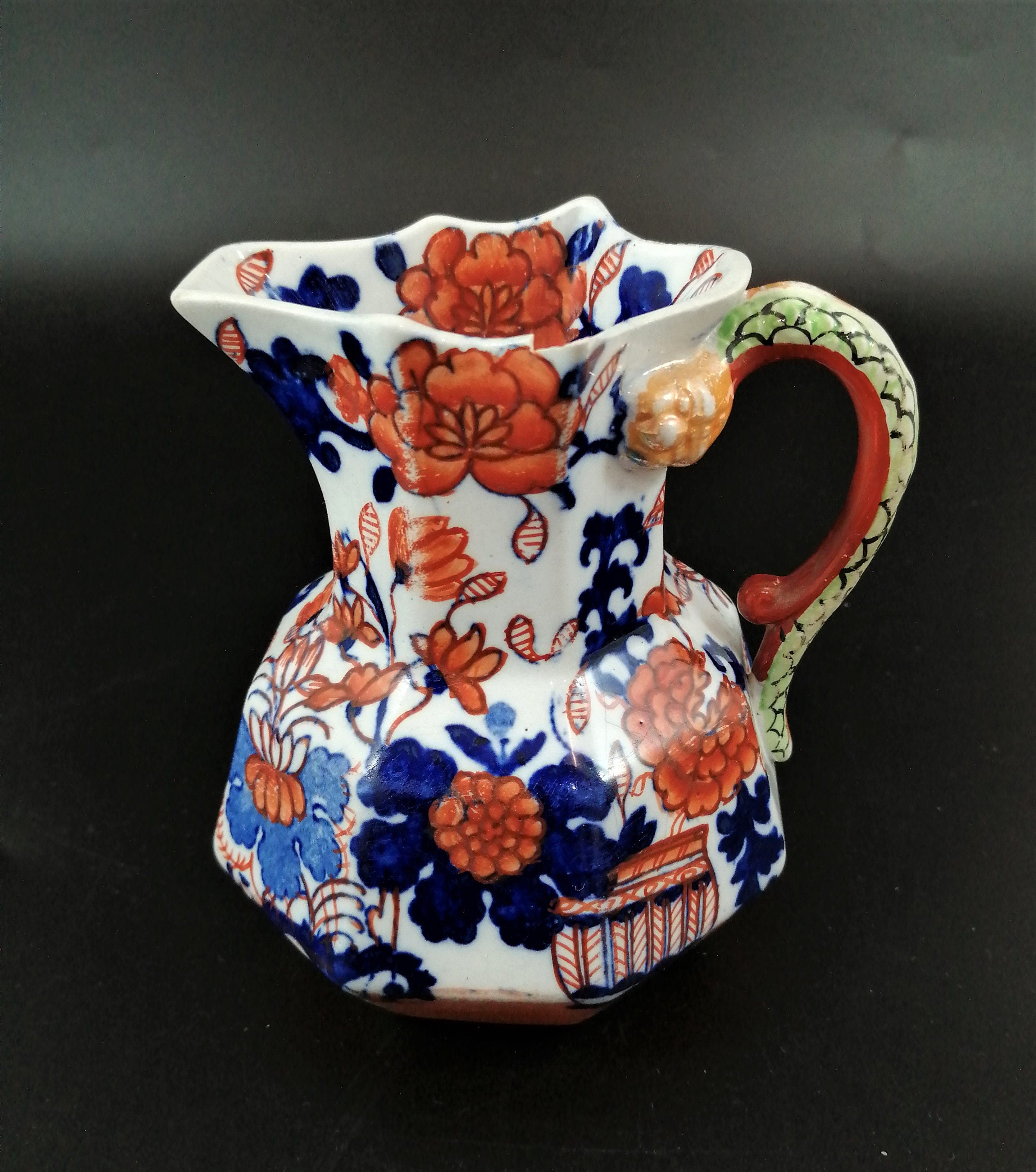 Mason's Patent Ironstone China 'Japan Basket' Hydra Jug c1830