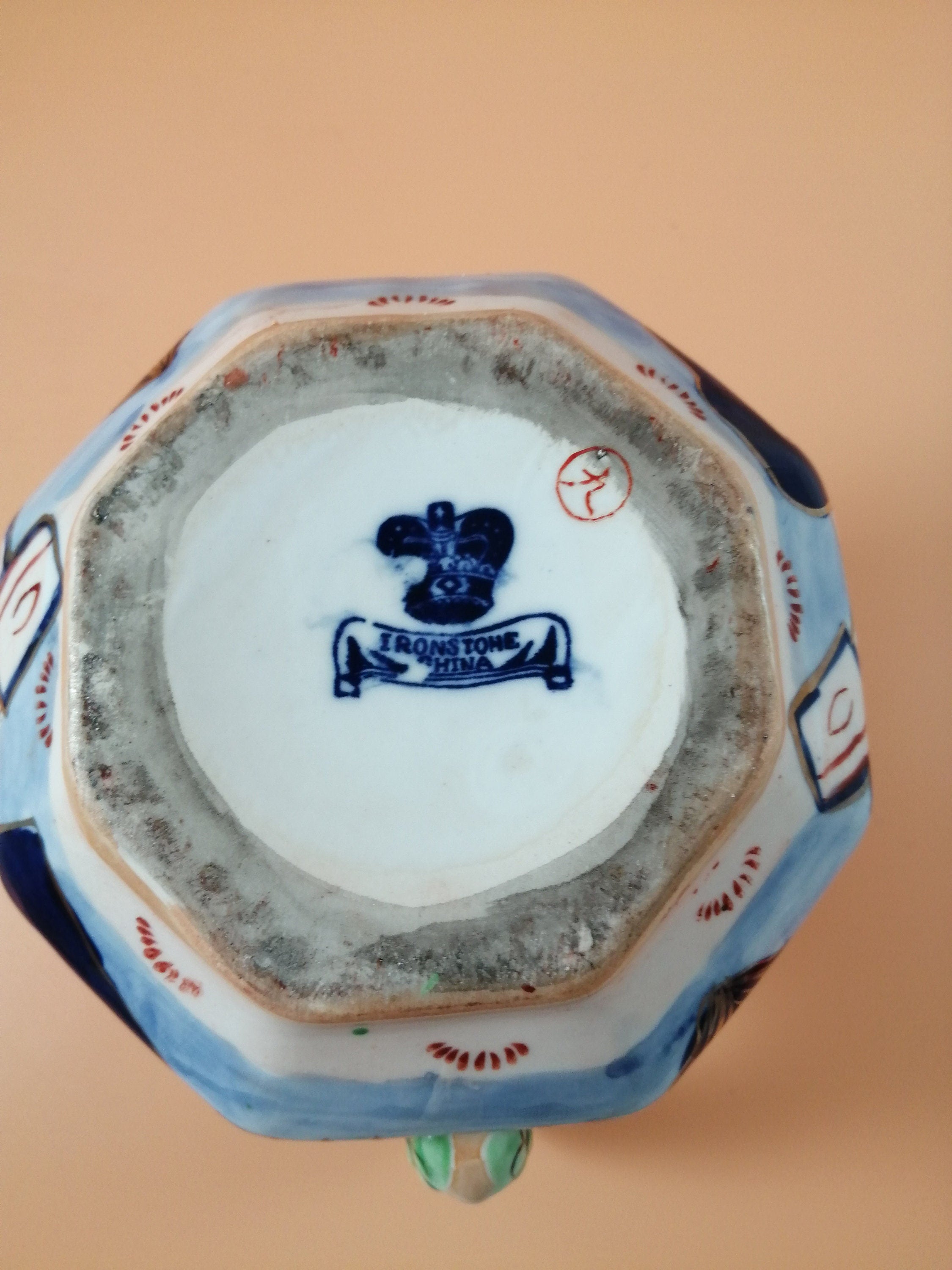 Antique Mason's Ironstone Jug: Serpent Handle, Imari Palette, Gilded Accents