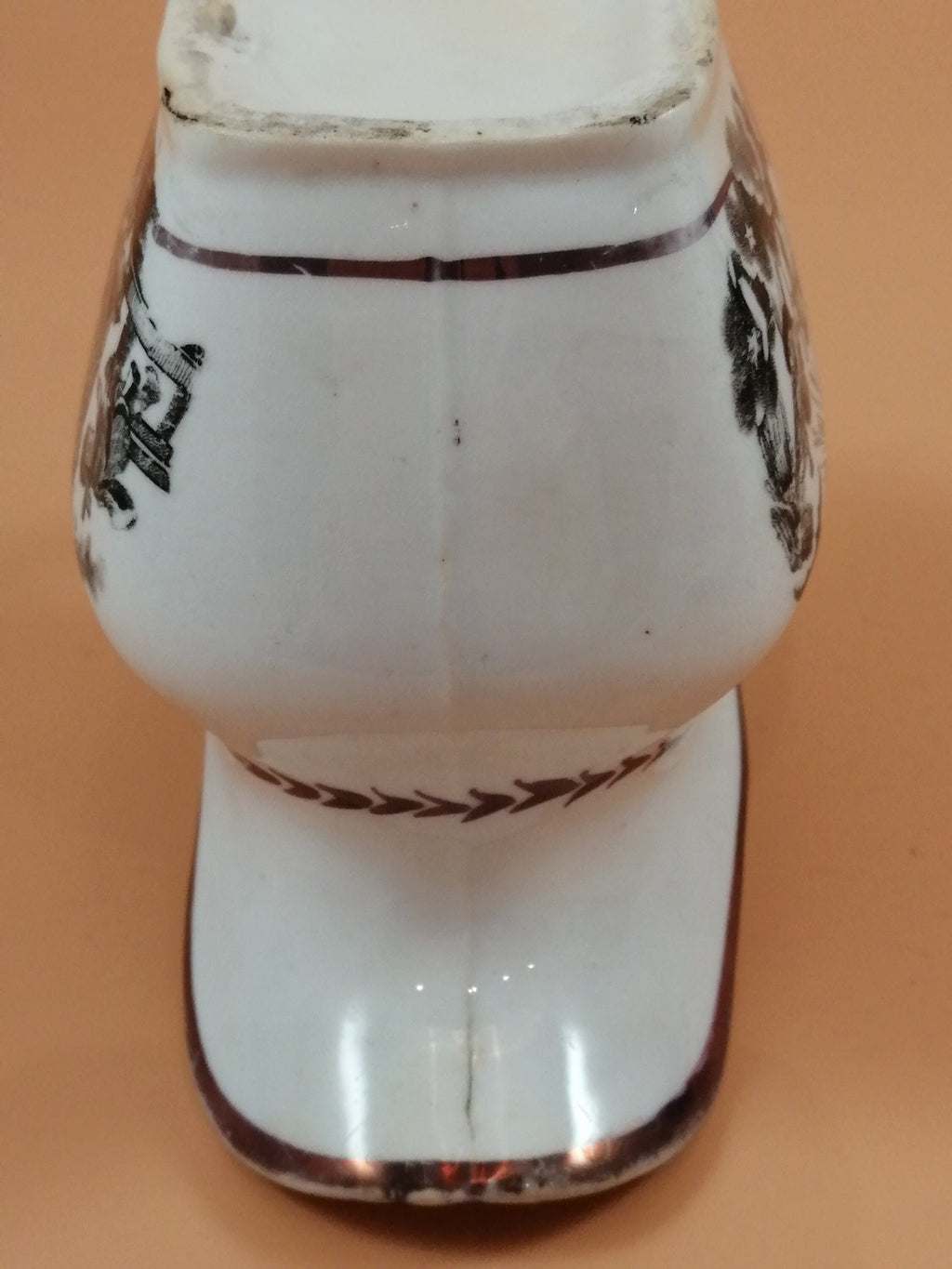 Antique 1817 Princess Charlotte Lustreware Jug: Staffordshire Britannia Mourning Print