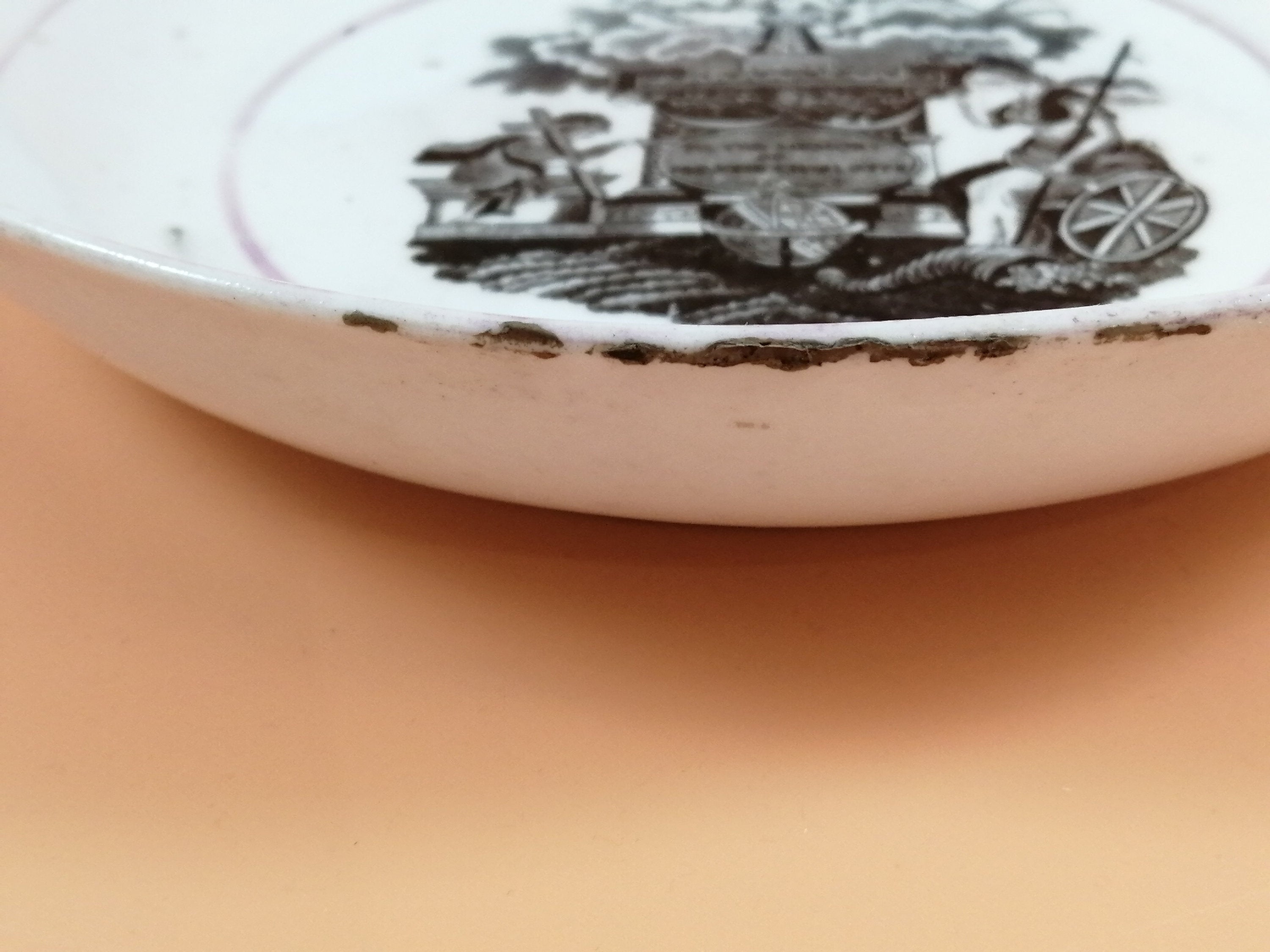 Antique Staffordshire Lustreware Saucer: Princess Charlotte Memorial, 1817