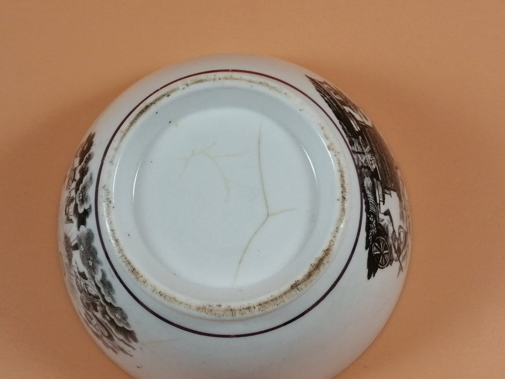 Rare 1817 Princess Charlotte Memorial Bowl: Antique Staffordshire Lustreware