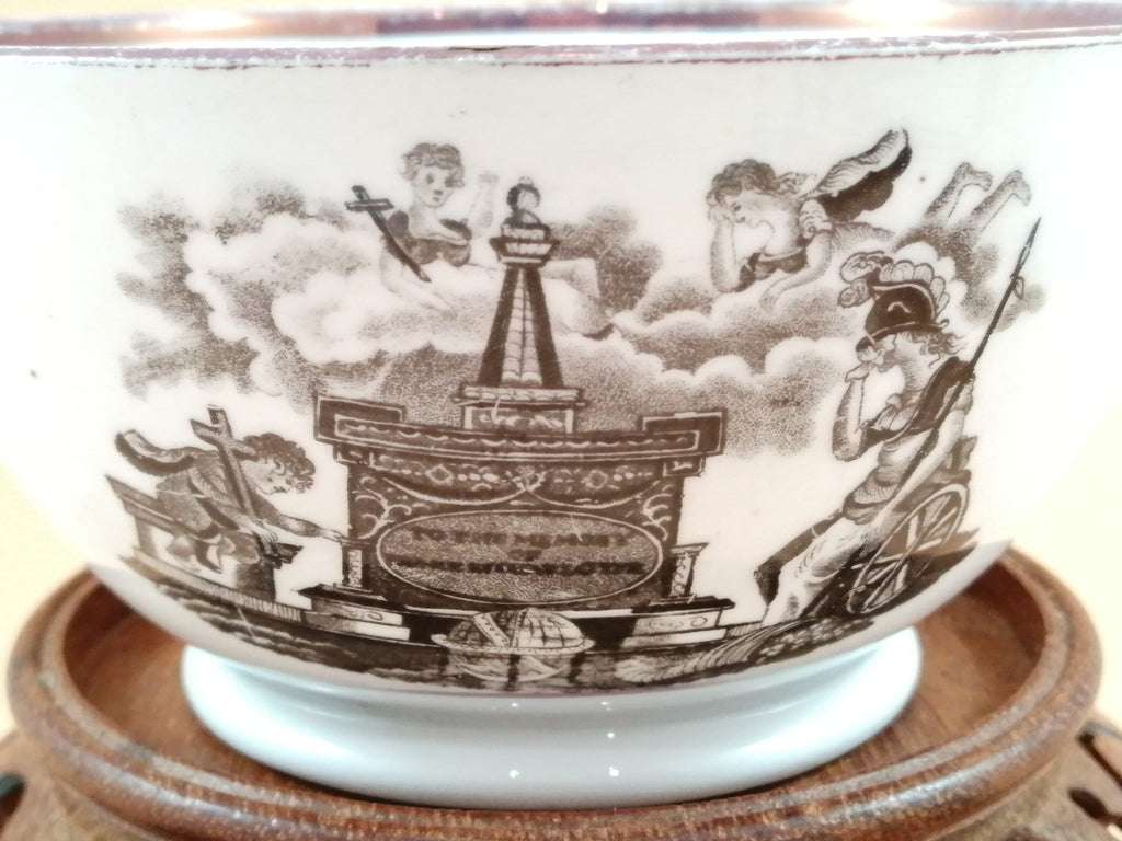 Rare 1817 Princess Charlotte Memorial Bowl: Antique Staffordshire Lustreware