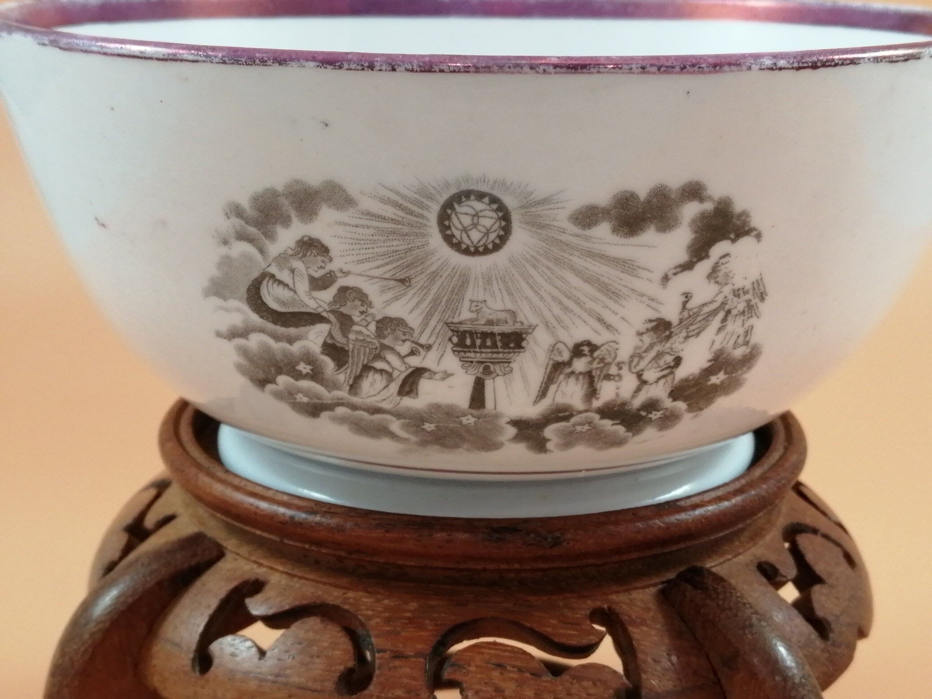 Rare 1817 Princess Charlotte Memorial Tea Bowl: Antique Staffordshire Lustreware