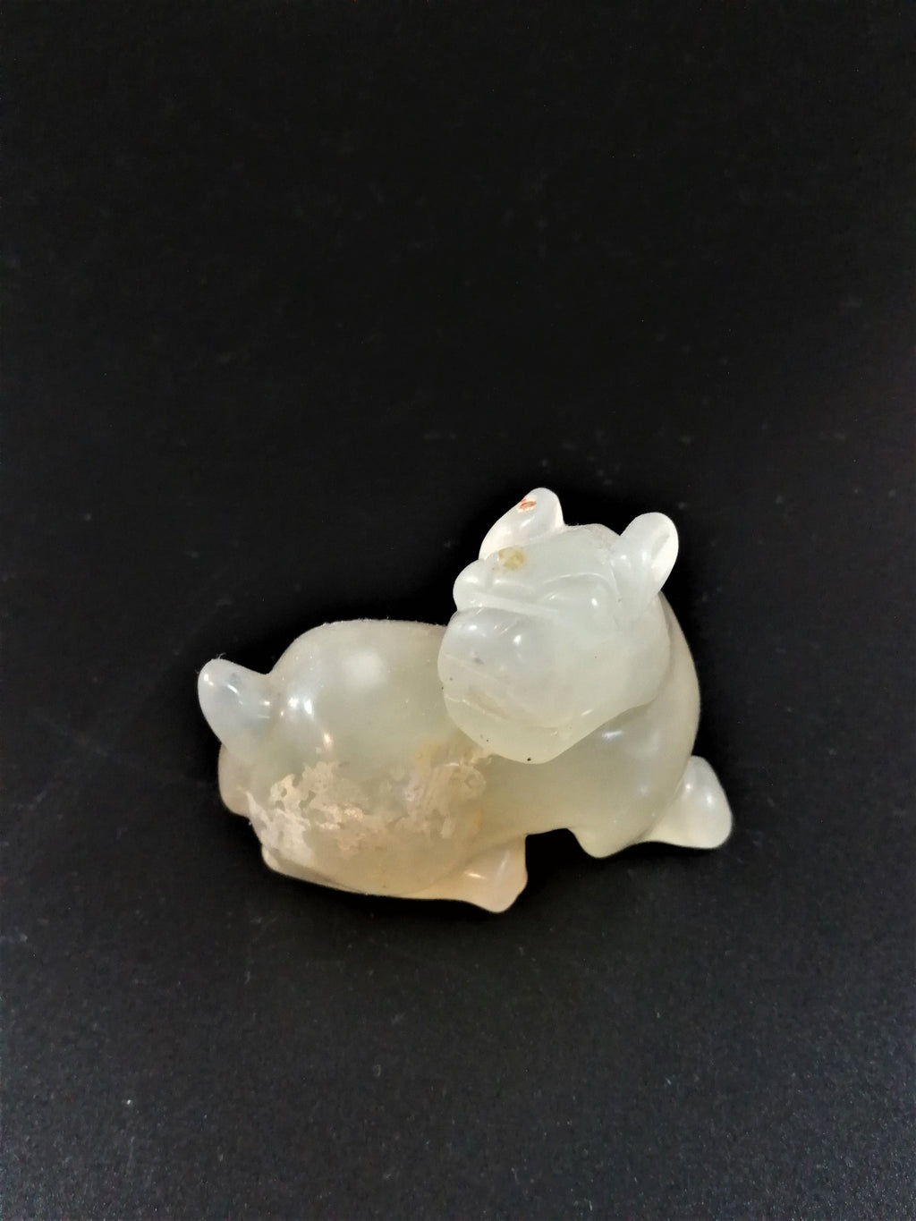 Chinese Nephrite Jade Carving pale green figure of a mythical beast
