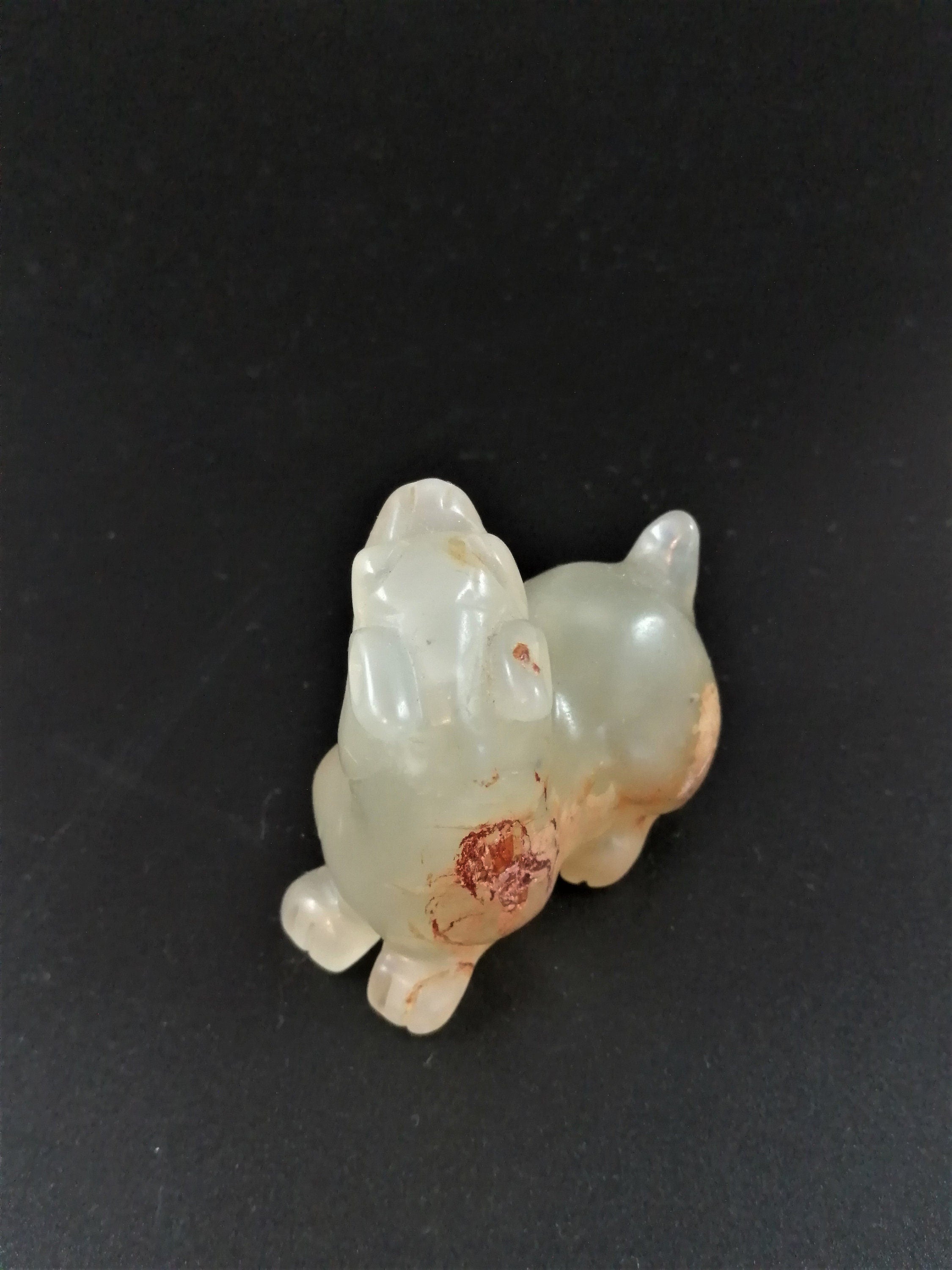 Chinese Nephrite Jade Carving pale green figure of a mythical beast