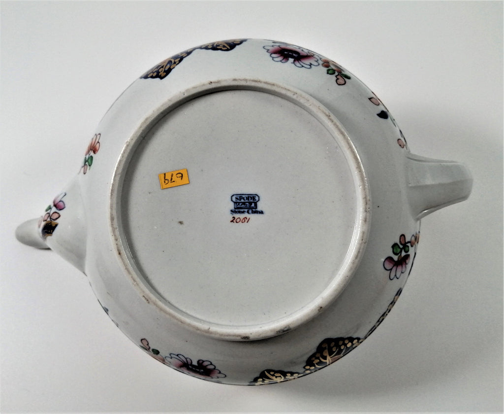 Antique Spode Stone China Teapot: Tobacco Leaf Pattern, c. 1810 Georgian Teaware