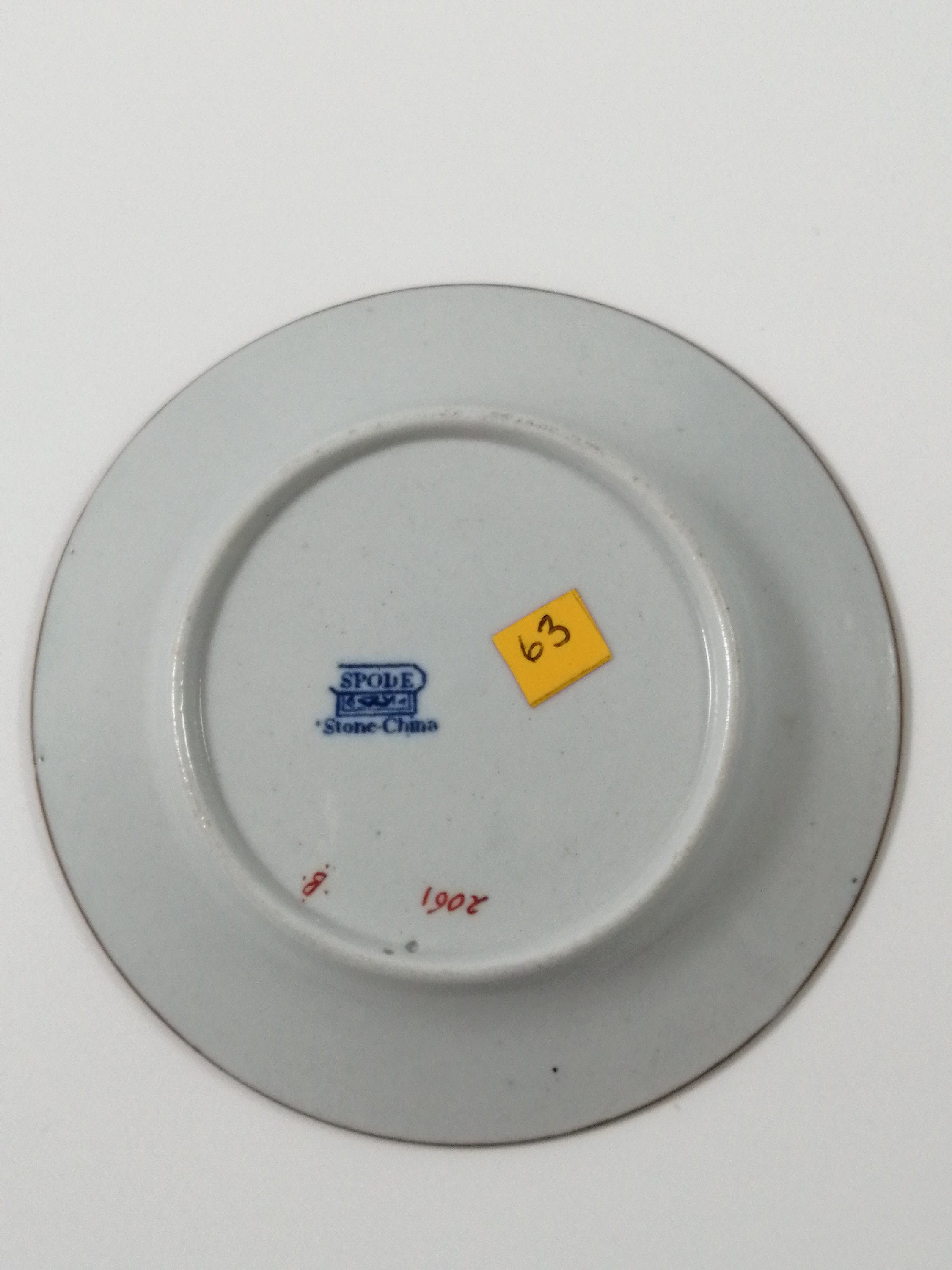 Antique Spode Stone China Coffee Cup & Saucer: Tobacco Leaf Pattern, c. 1810